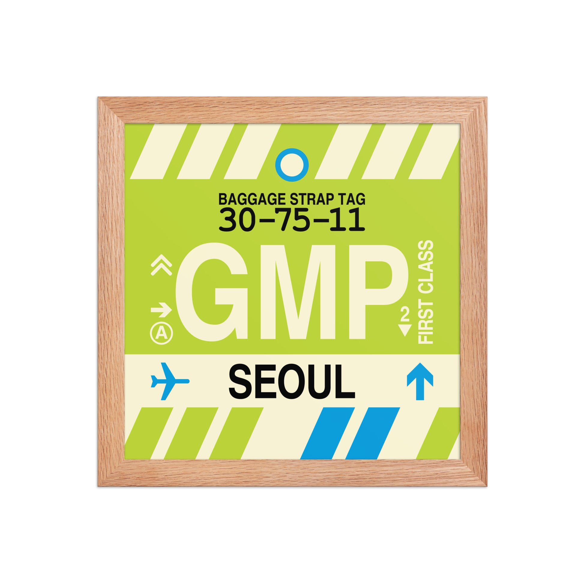 GMP Seoul Framed Print • Jet Age Baggage Tag Design • YHM Designs - Image 06