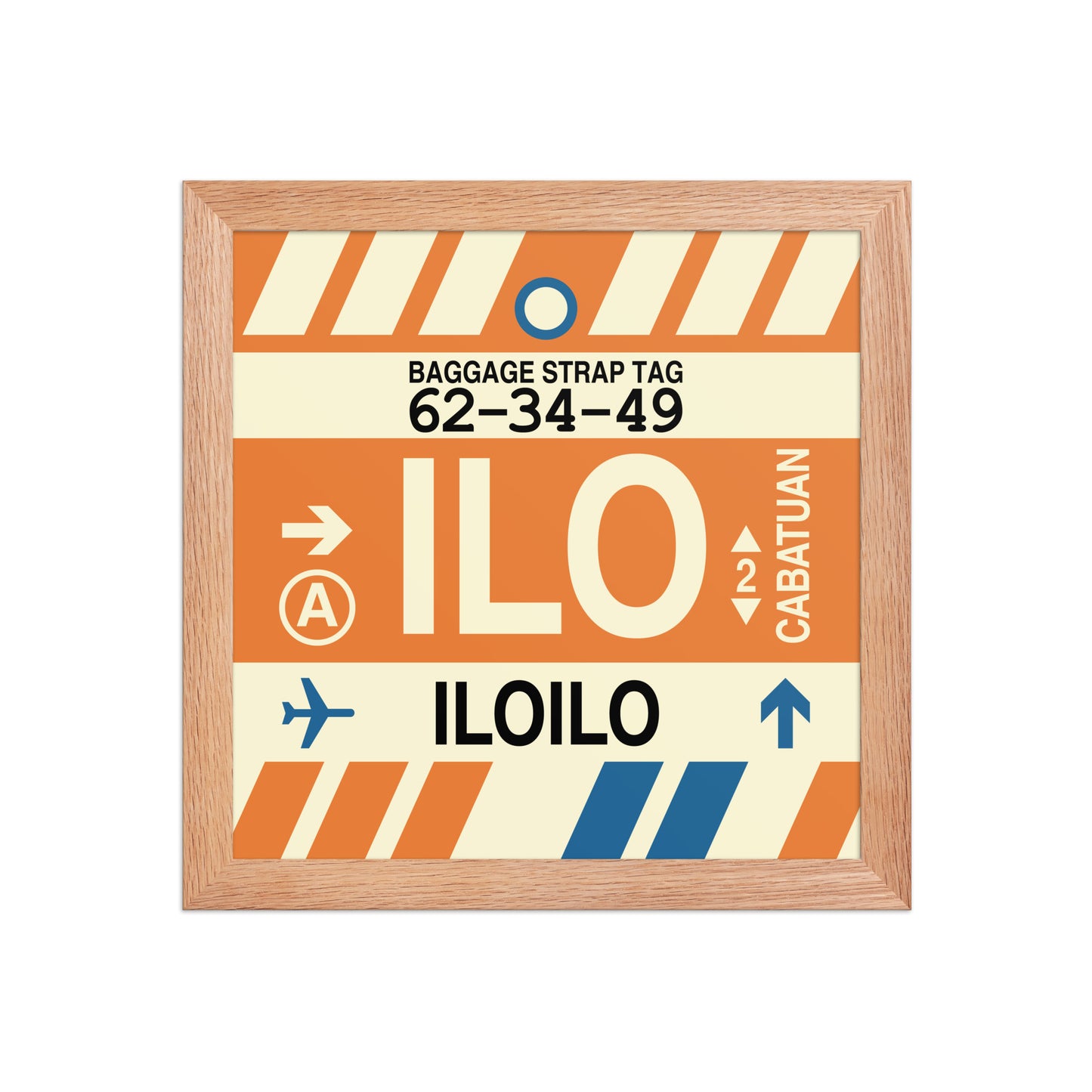 ILO Iloilo Framed Print • Jet Age Baggage Tag Design • YHM Designs - Image 06