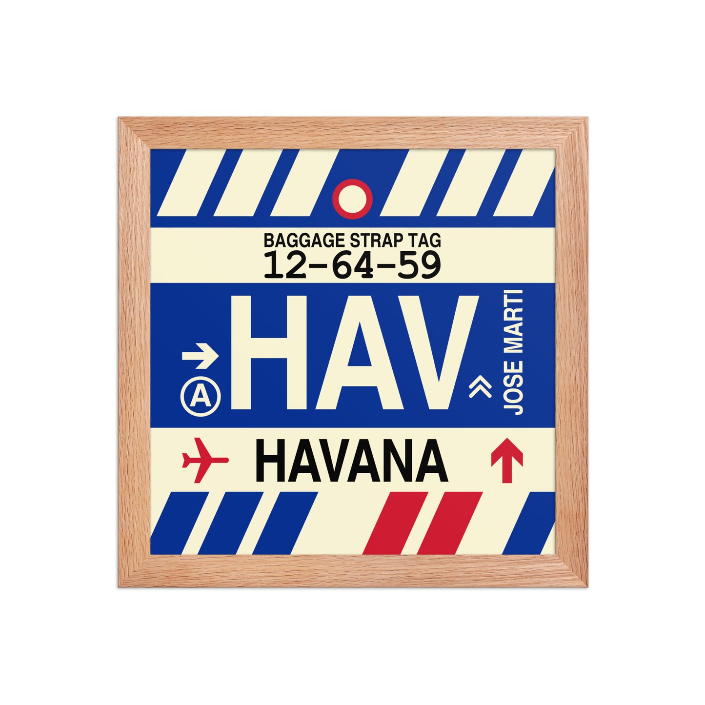 HAV Havana Framed Print • Jet Age Baggage Tag Design • YHM Designs - Image 03