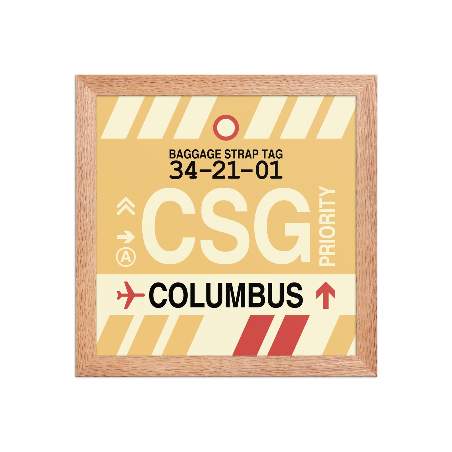 CSG Columbus Framed Print • Jet Age Baggage Tag Design • YHM Designs - Image 06