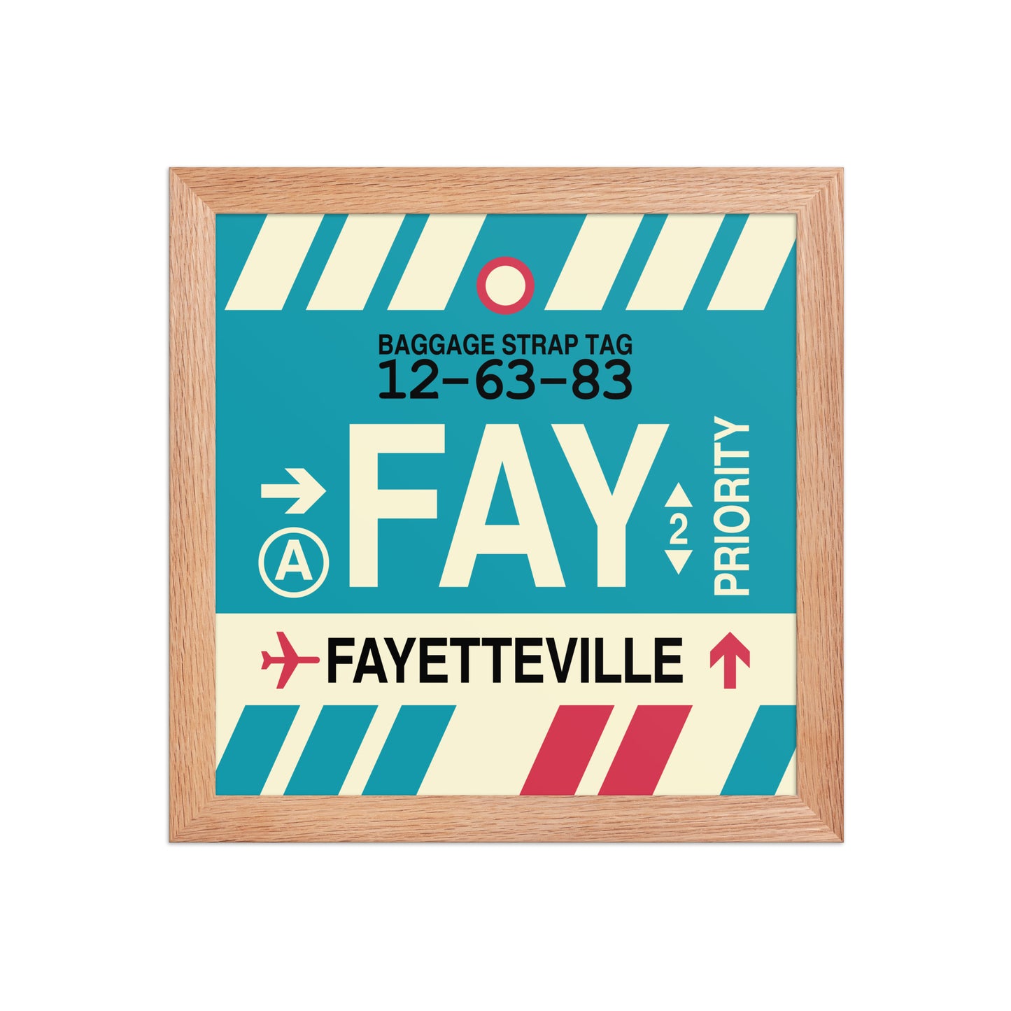FAY Fayetteville Framed Print • Jet Age Baggage Tag Design • YHM Designs - Image 06