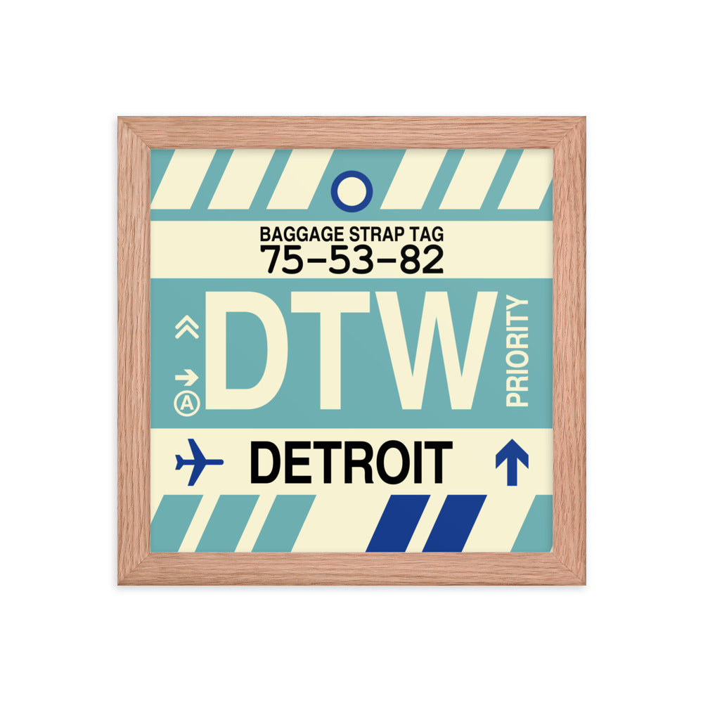 Travel-Themed Framed Print • DTW Detroit • YHM Designs - Image 06