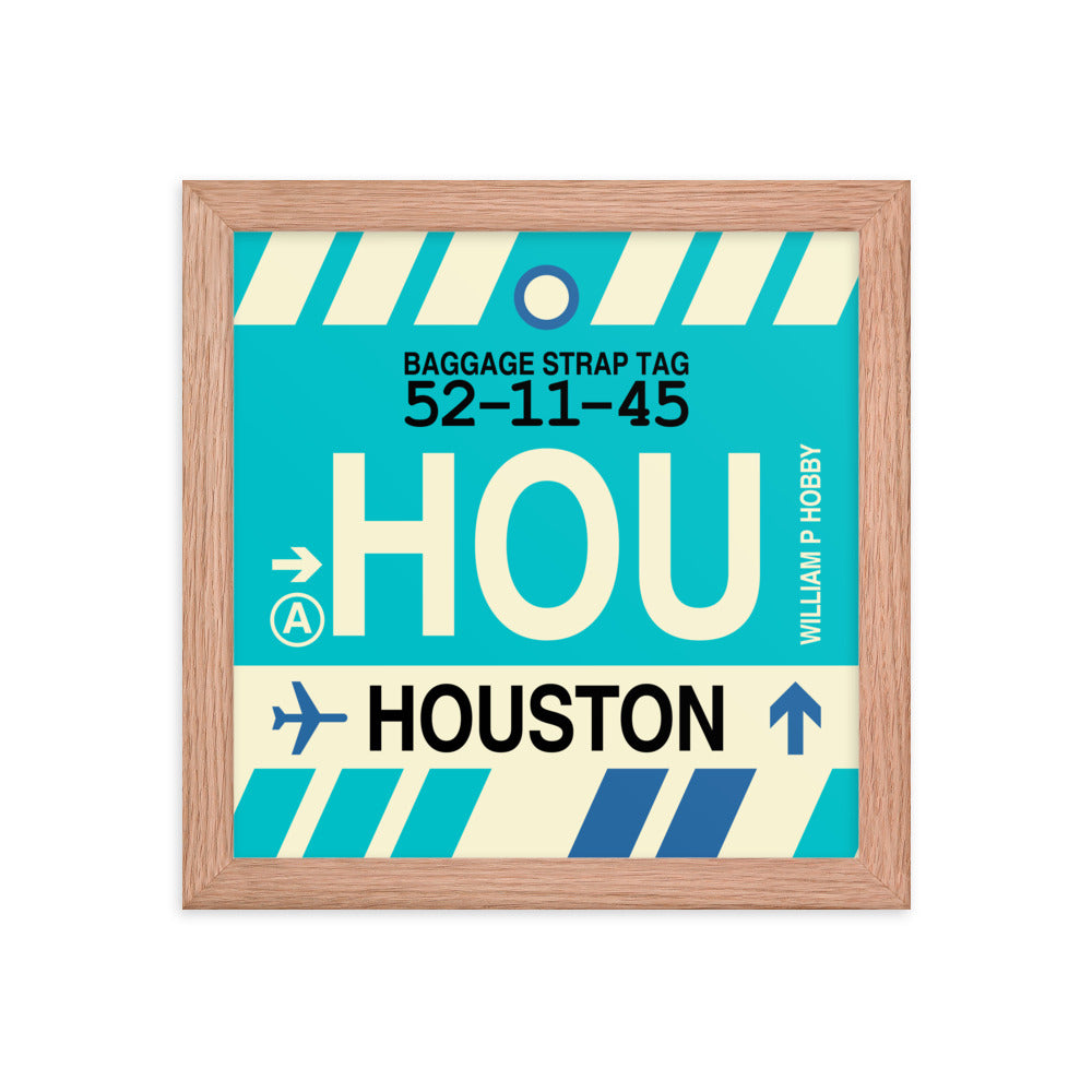 Travel-Themed Framed Print • HOU Houston Souvenir • YHM Designs - Image 06