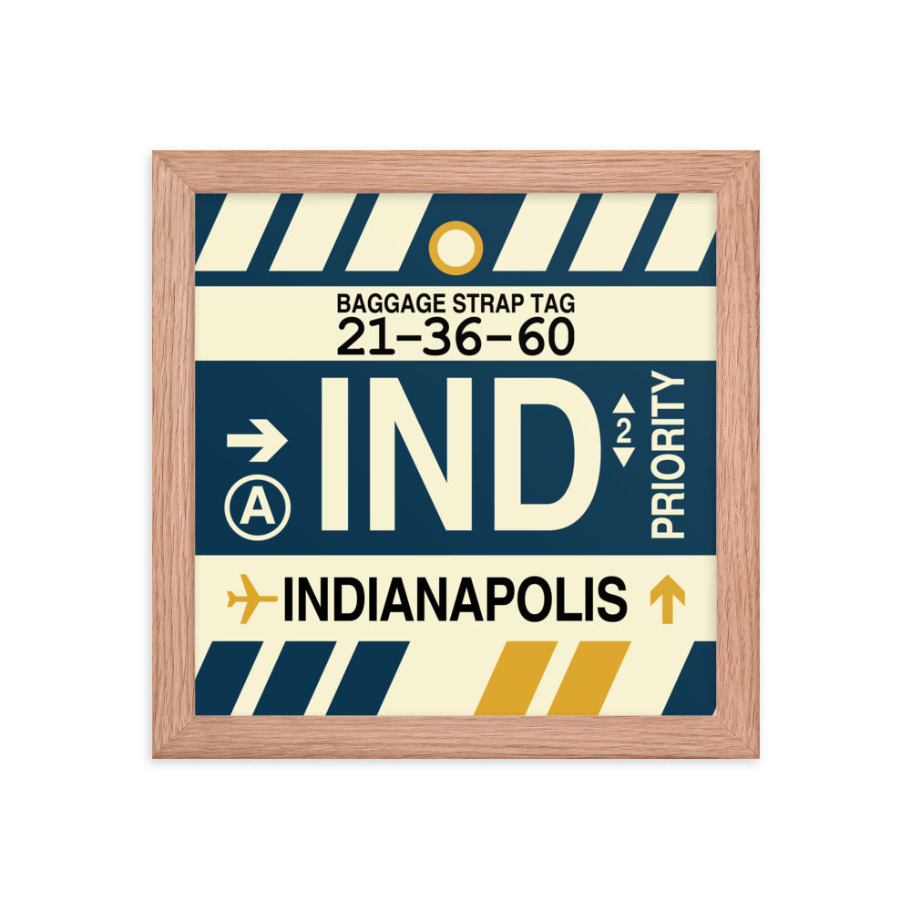 Travel-Themed Framed Print • IND Indianapolis • YHM Designs - Image 06