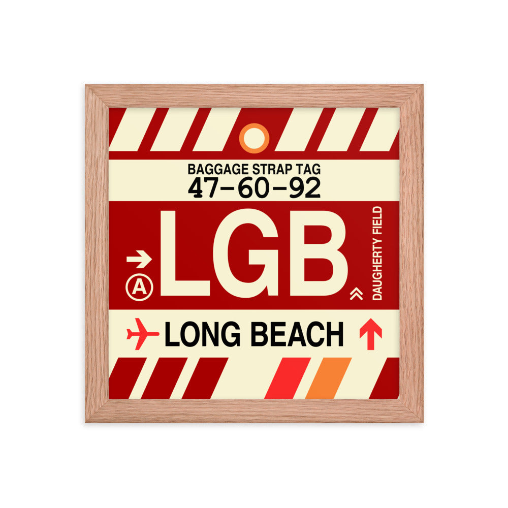 Travel-Themed Framed Print • LGB Long Beach • YHM Designs - Image 06