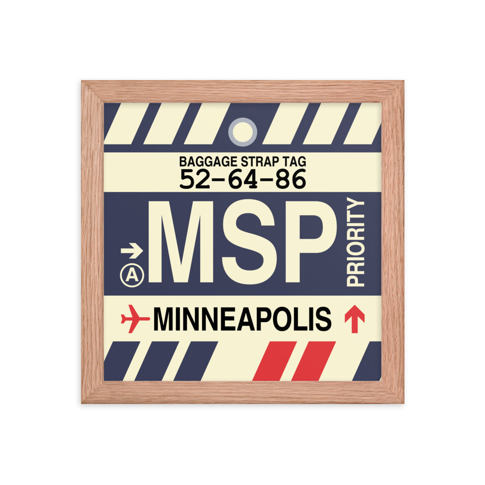 Travel-Themed Framed Print • MSP Minneapolis • YHM Designs - Image 06