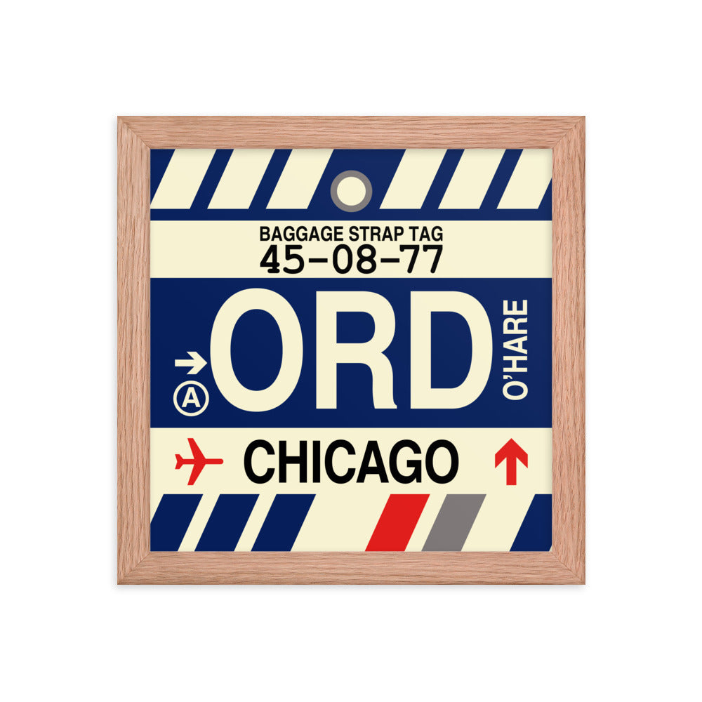 Travel-Themed Framed Print • ORD Chicago • YHM Designs - Image 06