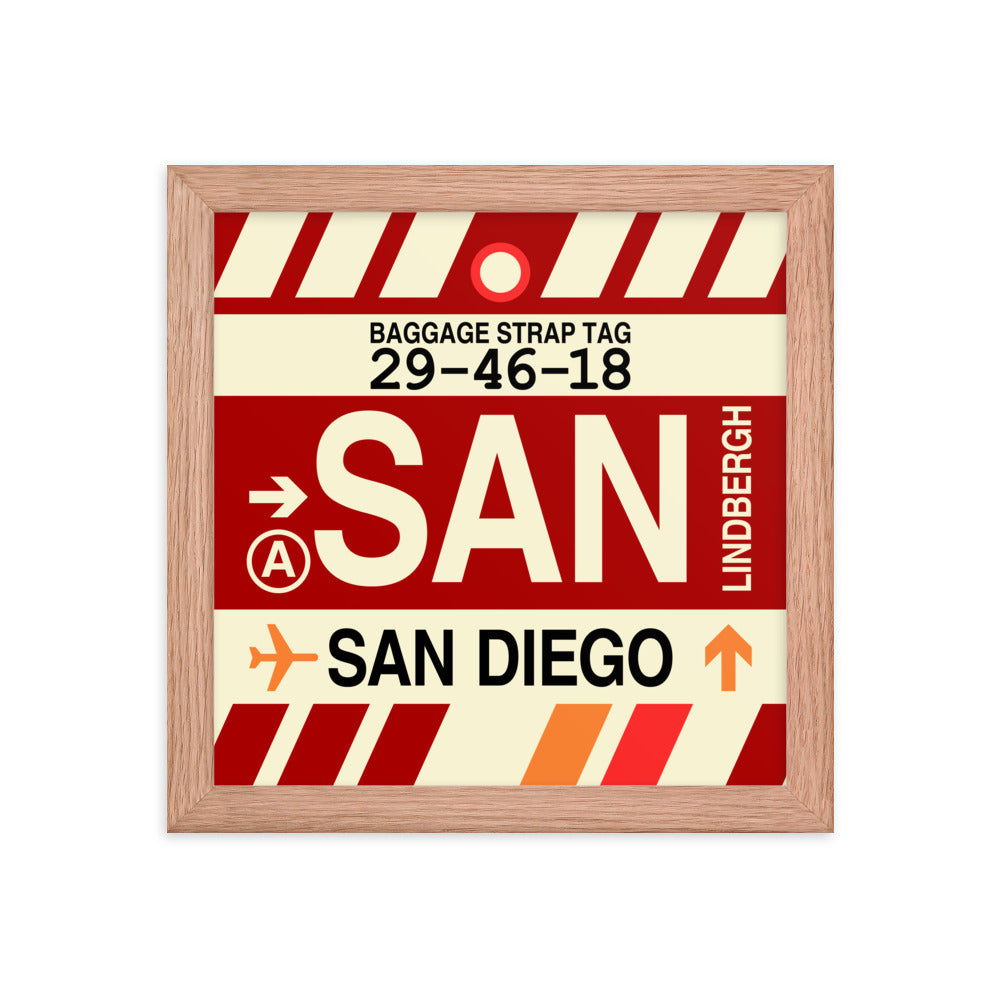 Travel-Themed Framed Print • SAN San Diego • YHM Designs - Image 06