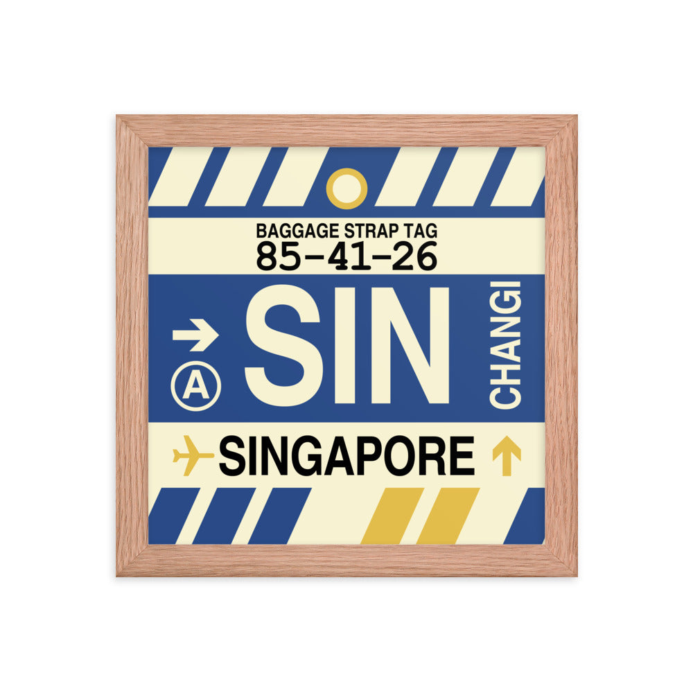 Travel-Themed Framed Print • SIN Singapore • YHM Designs - Image 06