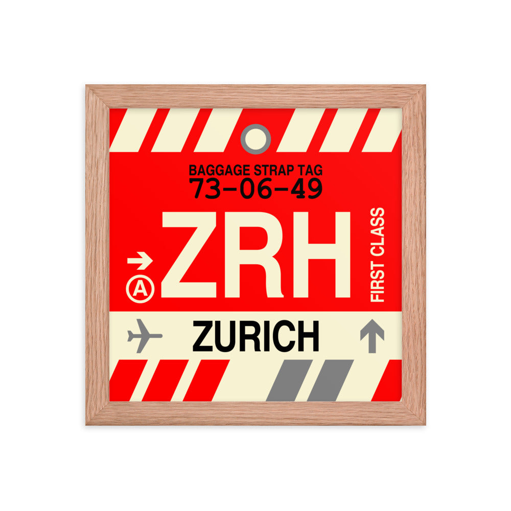 Travel-Themed Framed Print • ZRH Zurich • YHM Designs - Image 06