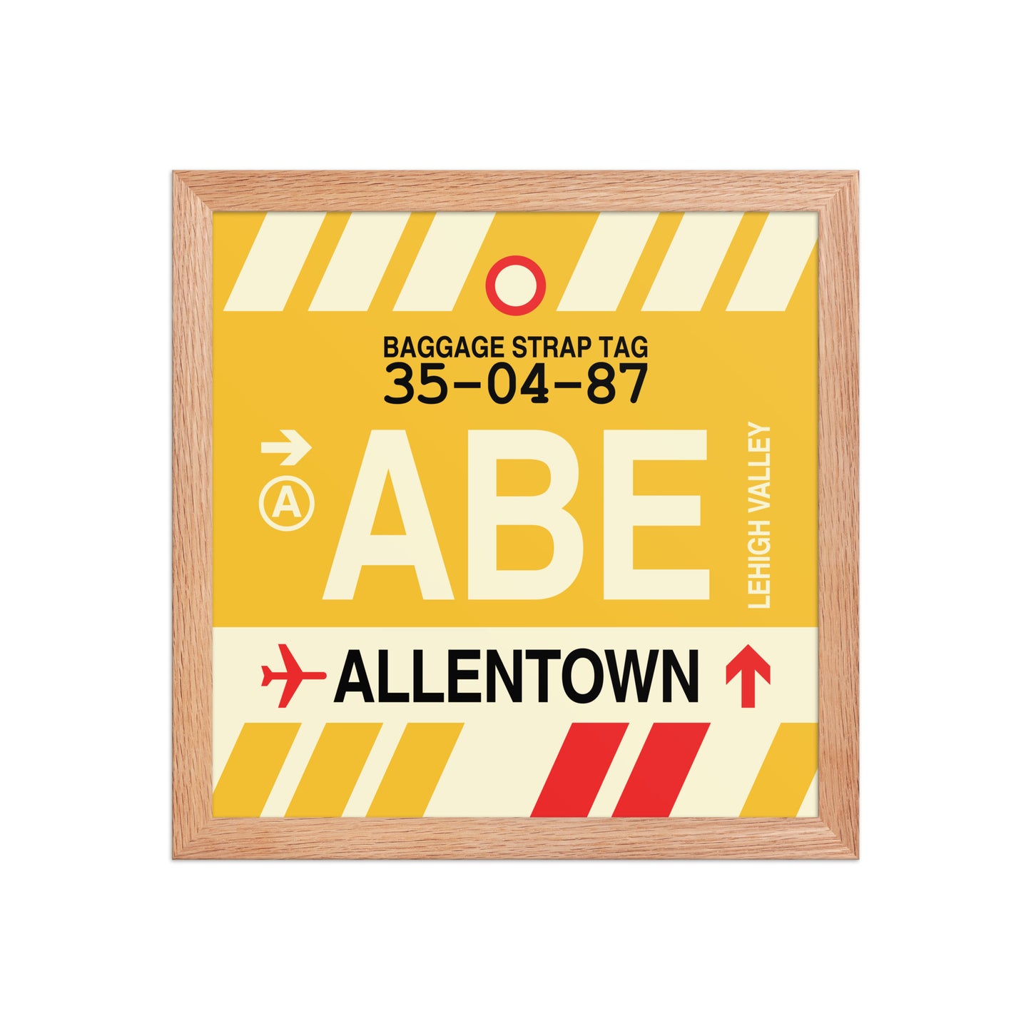 ABE Allentown Framed Print • Jet Age Baggage Tag Design • YHM Designs - Image 07