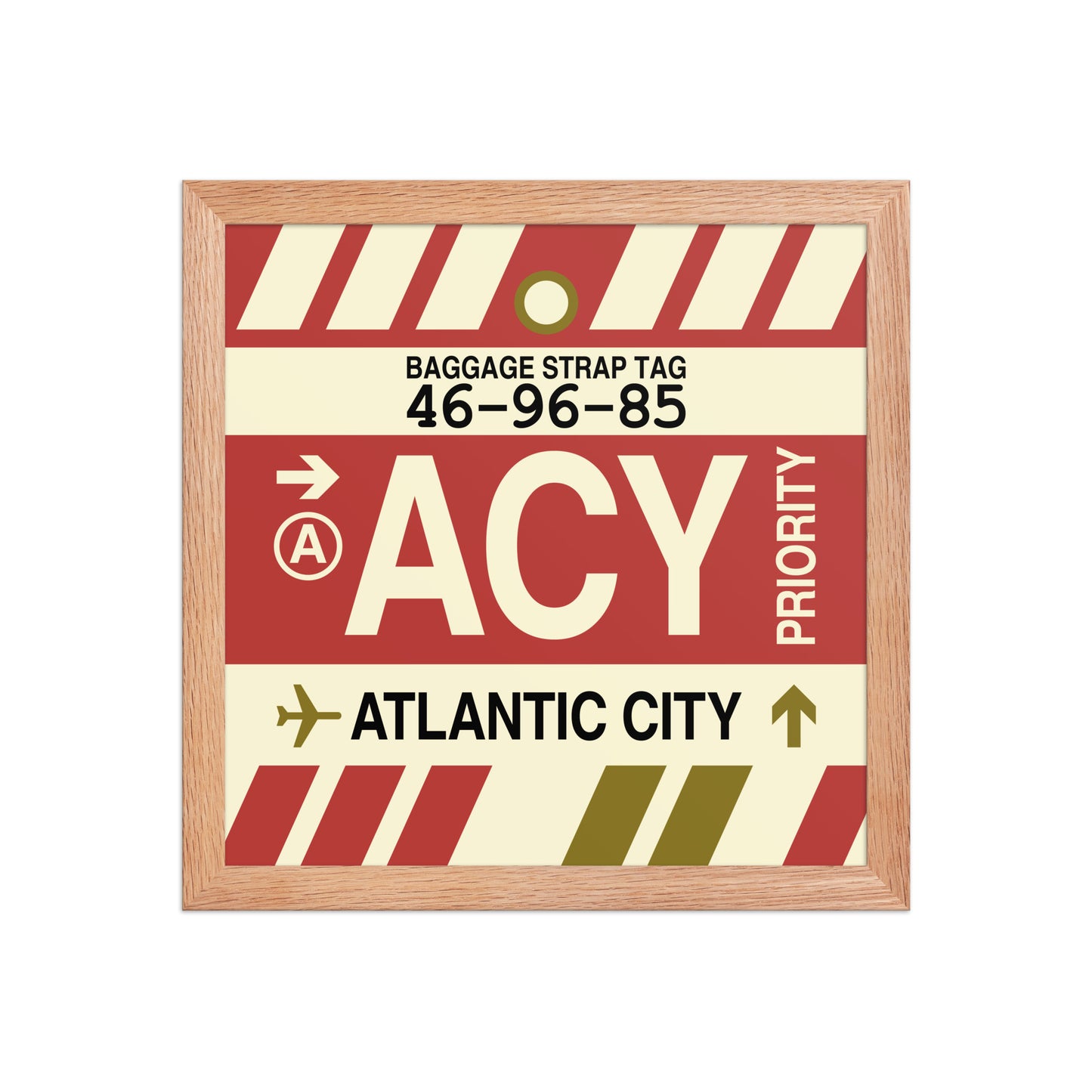 ACY Atlantic City Framed Print • Jet Age Baggage Tag Design • YHM Designs - Image 07