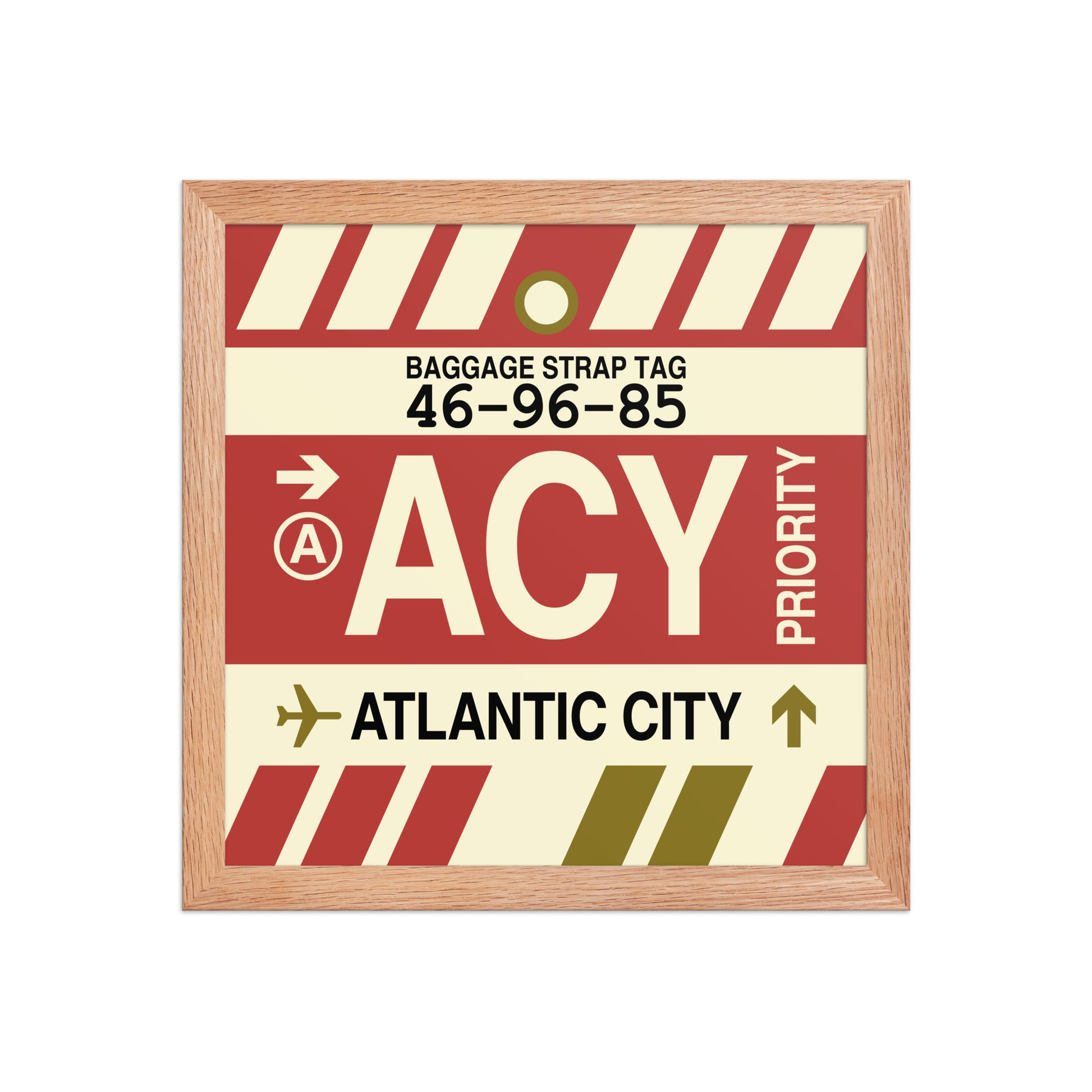 ACY Atlantic City Framed Print • Jet Age Baggage Tag Design • YHM Designs - Image 07