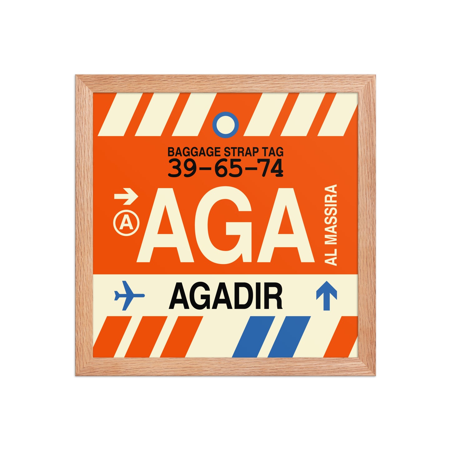 AGA Agadir Framed Print • Jet Age Baggage Tag Design • YHM Designs - Image 07