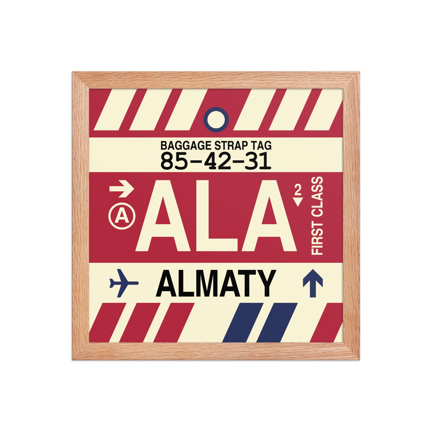 ALA Almaty Framed Print • Jet Age Baggage Tag Design • YHM Designs - Image 07