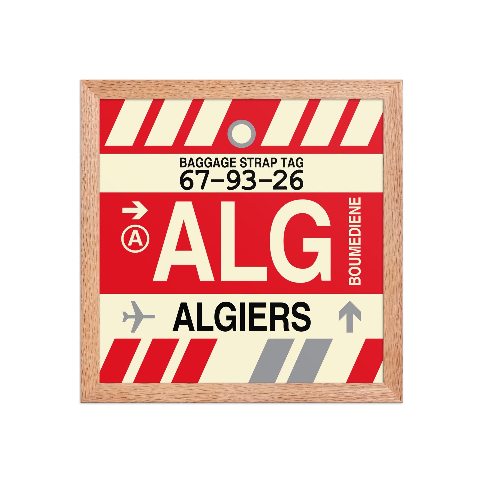 ALG Algiers Framed Print • Jet Age Baggage Tag Design • YHM Designs - Image 07
