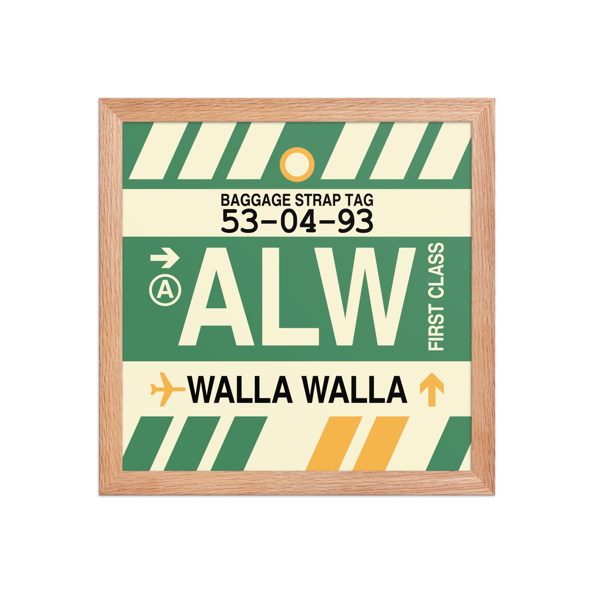ALW Walla Walla Framed Print • Jet Age Baggage Tag Design • YHM Designs - Image 07