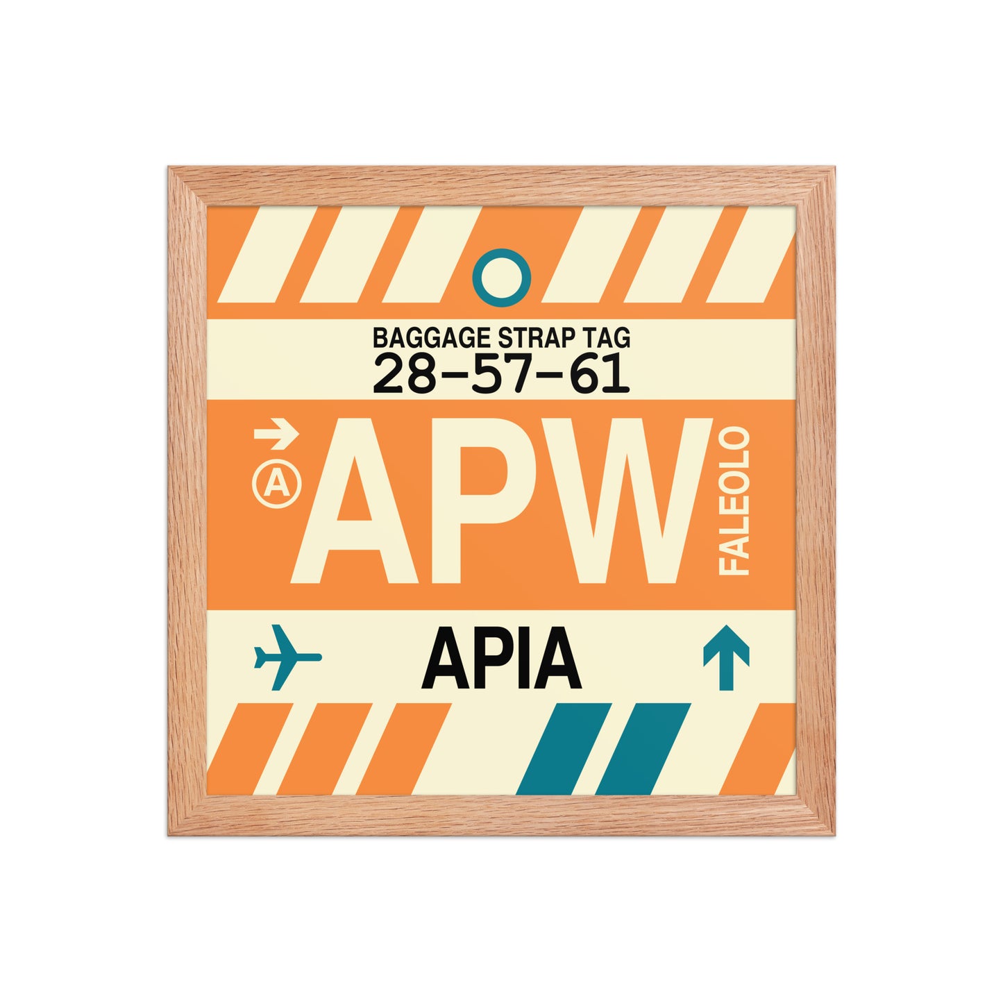 APW Apia Framed Print • Jet Age Baggage Tag Design • YHM Designs - Image 07