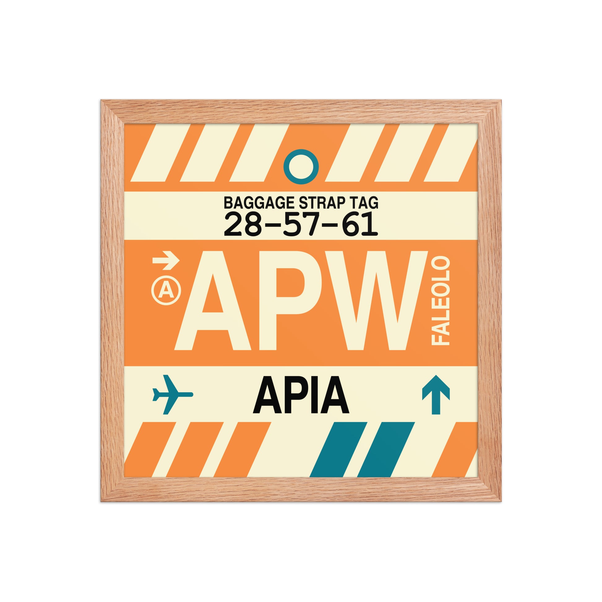 APW Apia Framed Print • Jet Age Baggage Tag Design • YHM Designs - Image 07