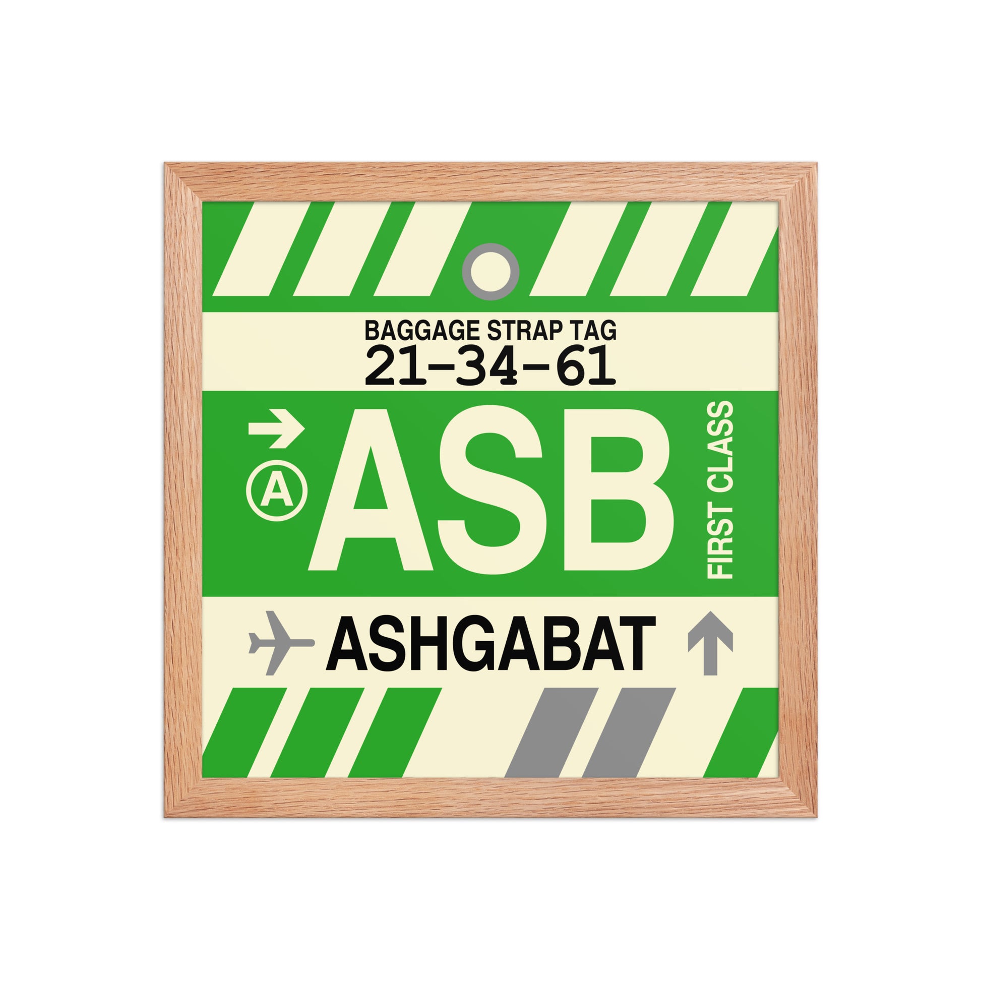 ASB Ashgabat Framed Print • Jet Age Baggage Tag Design • YHM Designs - Image 07