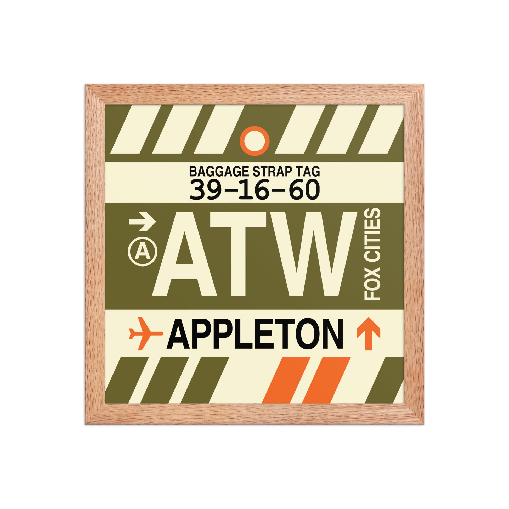 ATW Appleton Framed Print • Jet Age Baggage Tag Design • YHM Designs - Image 07