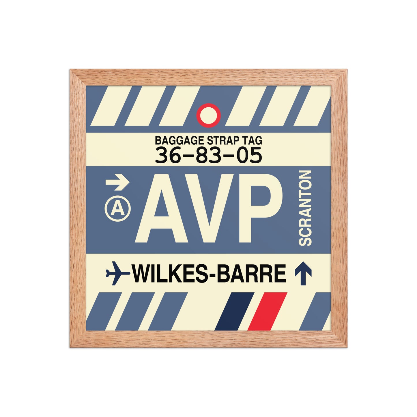 AVP Wilkes-Barre Scranton Framed Print • Jet Age Baggage Tag Design • YHM Designs - Image 07