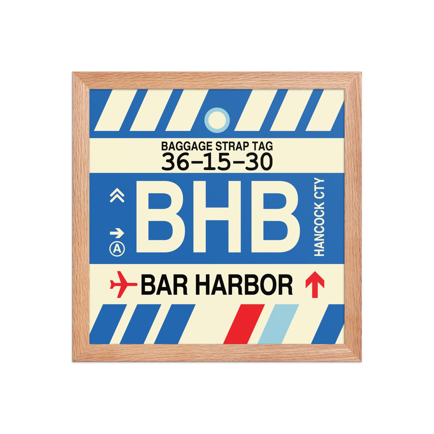 BHB Bar Harbor Framed Print • Jet Age Baggage Tag Design • YHM Designs - Image 07