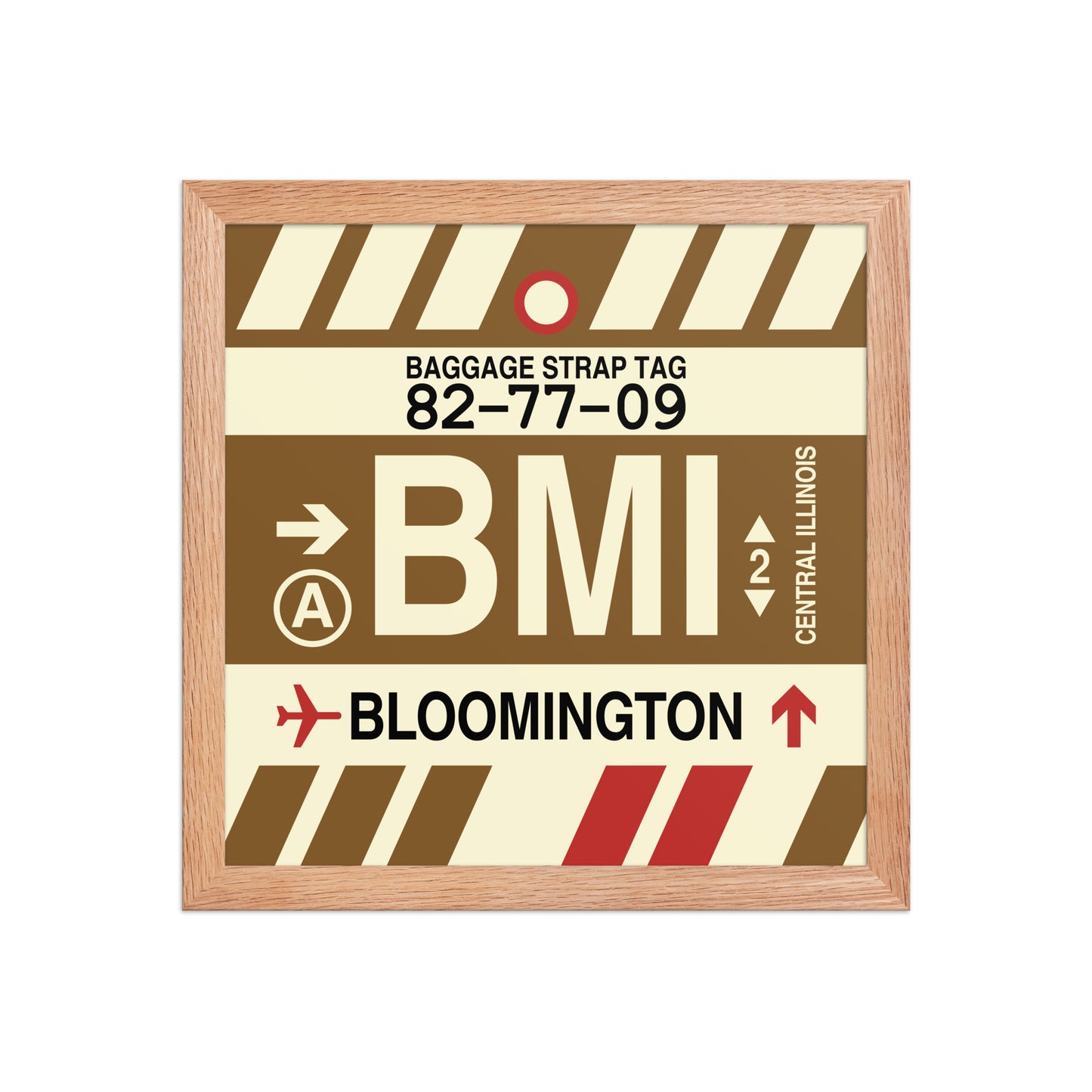 BMI Bloomington Framed Print • Jet Age Baggage Tag Design • YHM Designs - Image 07