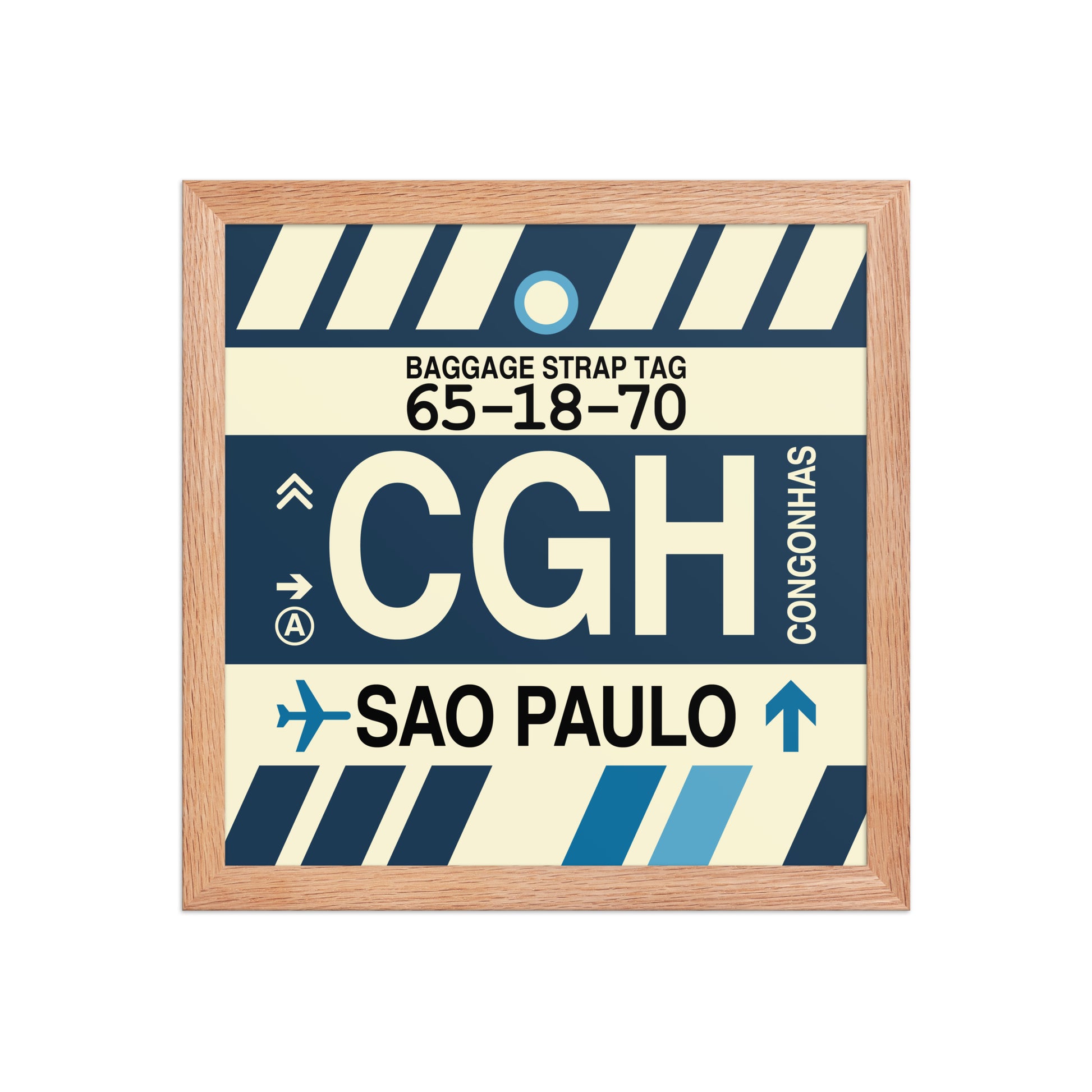 CGH Sao Paulo Framed Print • Jet Age Baggage Tag Design • YHM Designs - Image 07