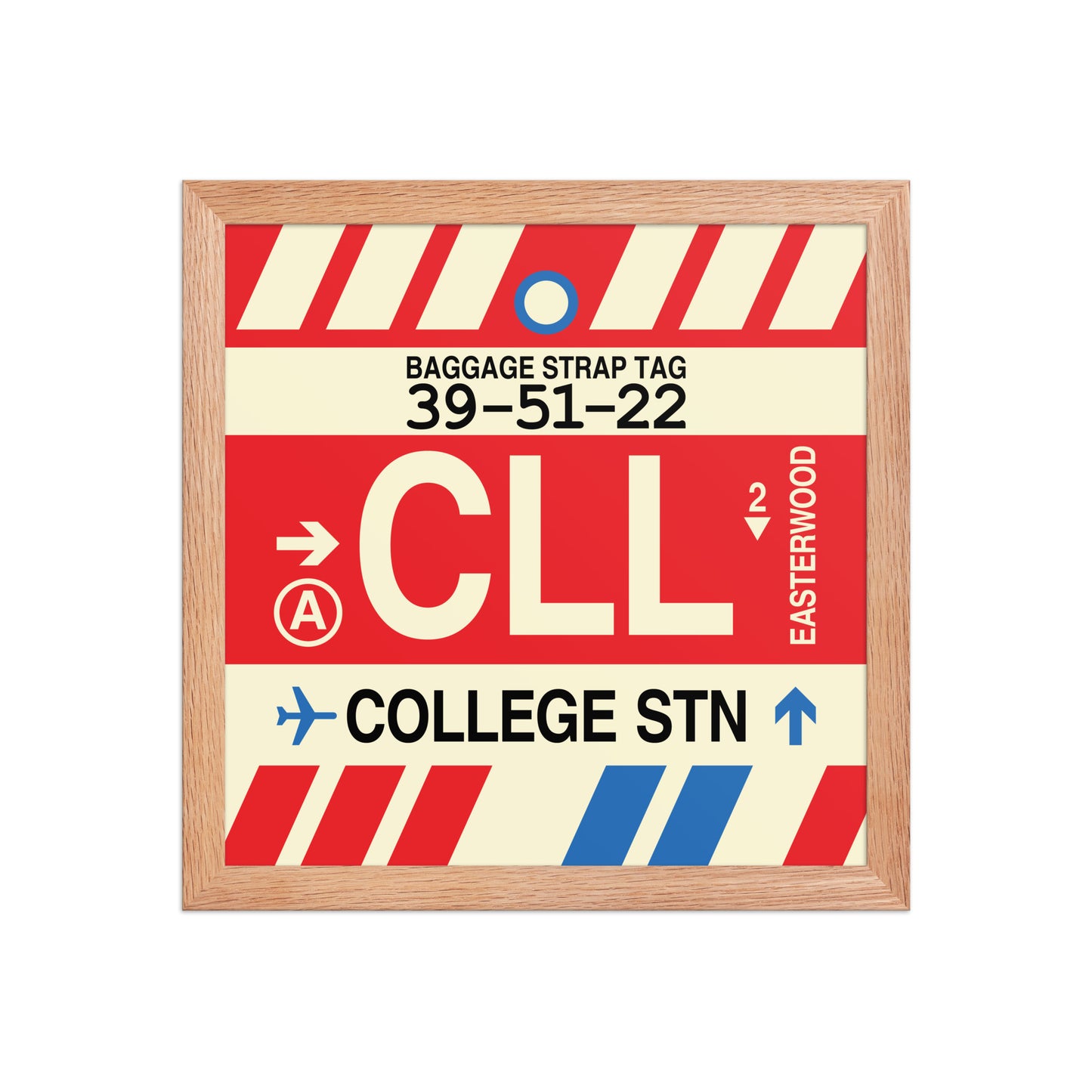 CLL College Station Framed Print • Jet Age Baggage Tag Design • YHM Designs - Image 07