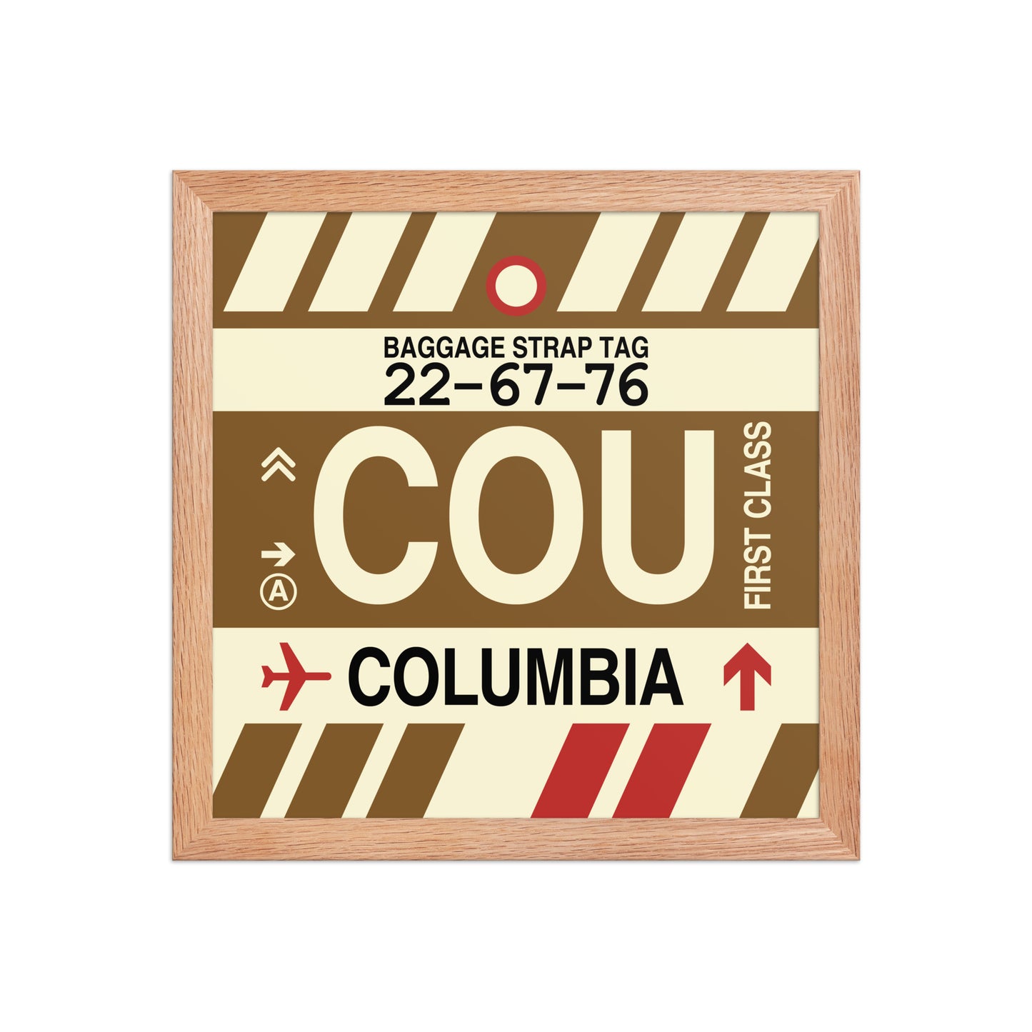 COU Columbia Framed Print • Jet Age Baggage Tag Design • YHM Designs - Image 07