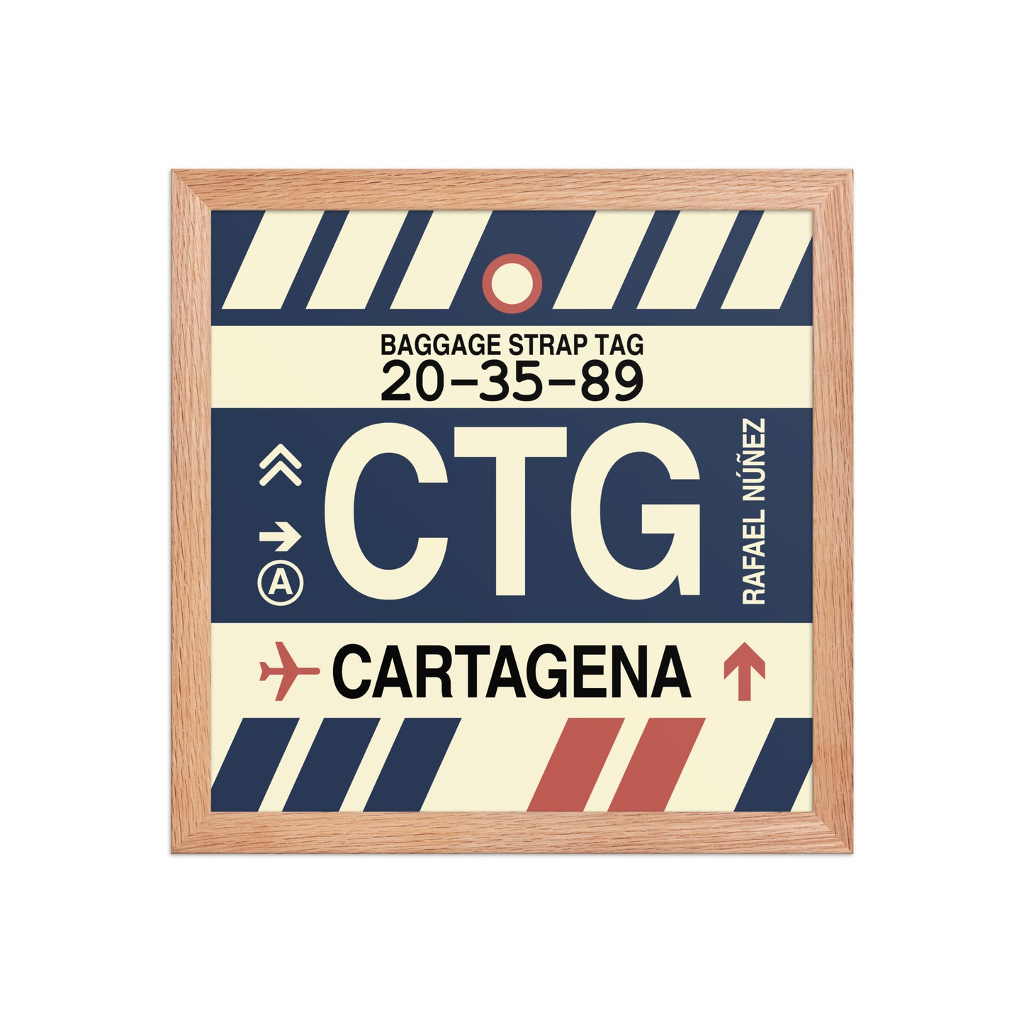 CTG Cartagena Framed Print • Jet Age Baggage Tag Design • YHM Designs - Image 07