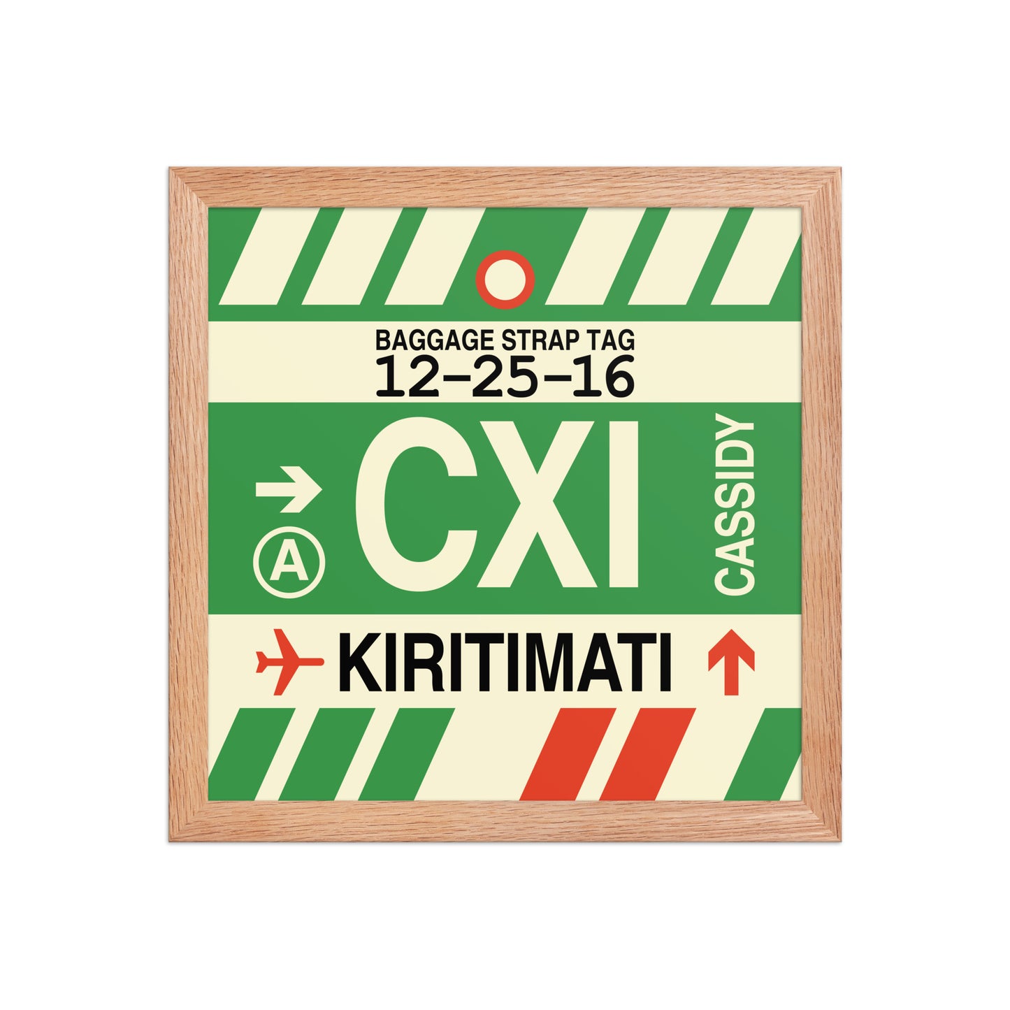CXI Kiritimati Framed Print • Jet Age Baggage Tag Design • YHM Designs - Image 07