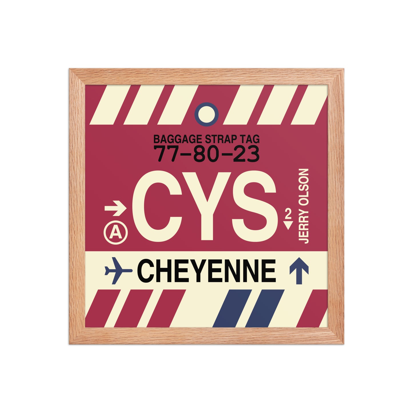 CYS Cheyenne Framed Print • Jet Age Baggage Tag Design • YHM Designs - Image 07