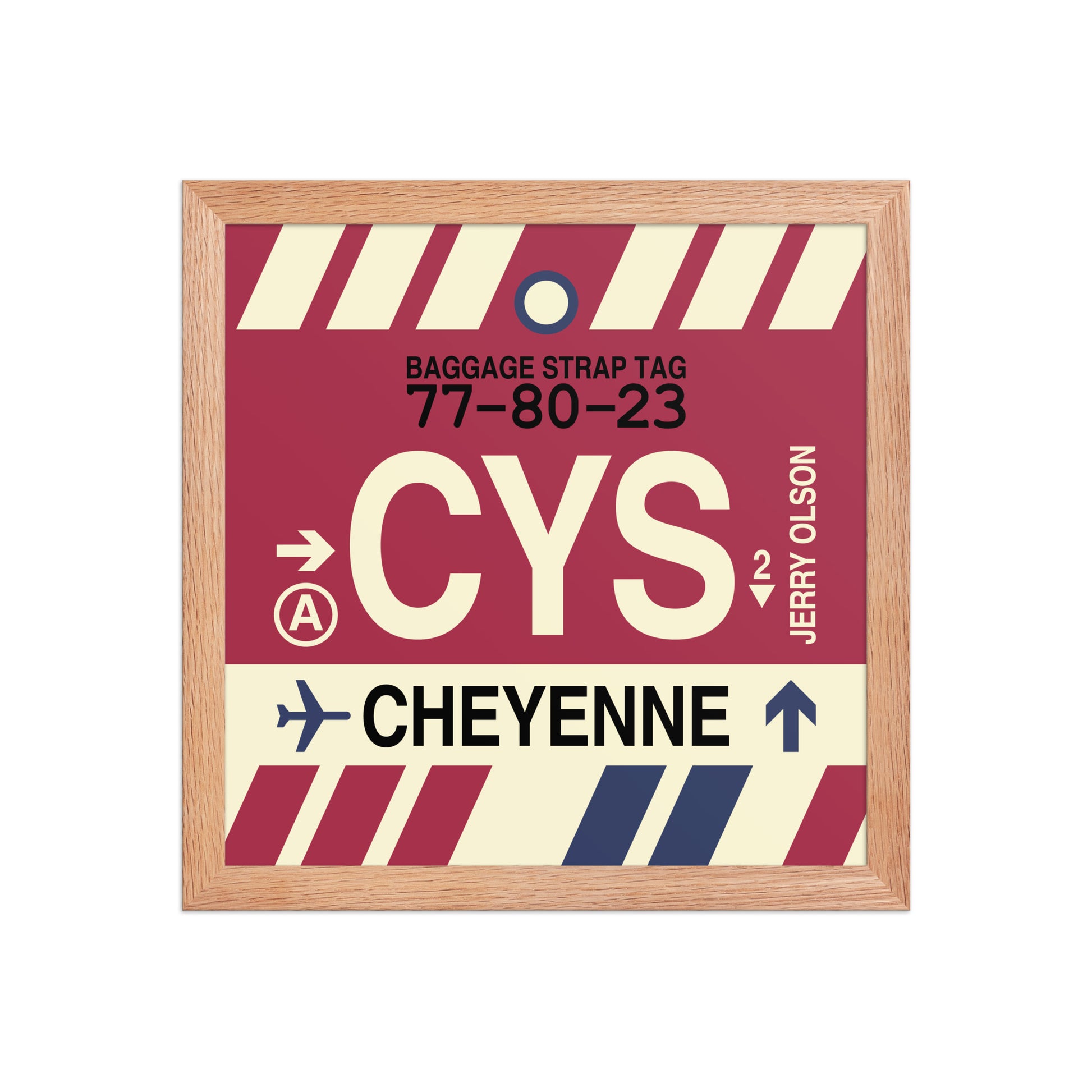 CYS Cheyenne Framed Print • Jet Age Baggage Tag Design • YHM Designs - Image 07
