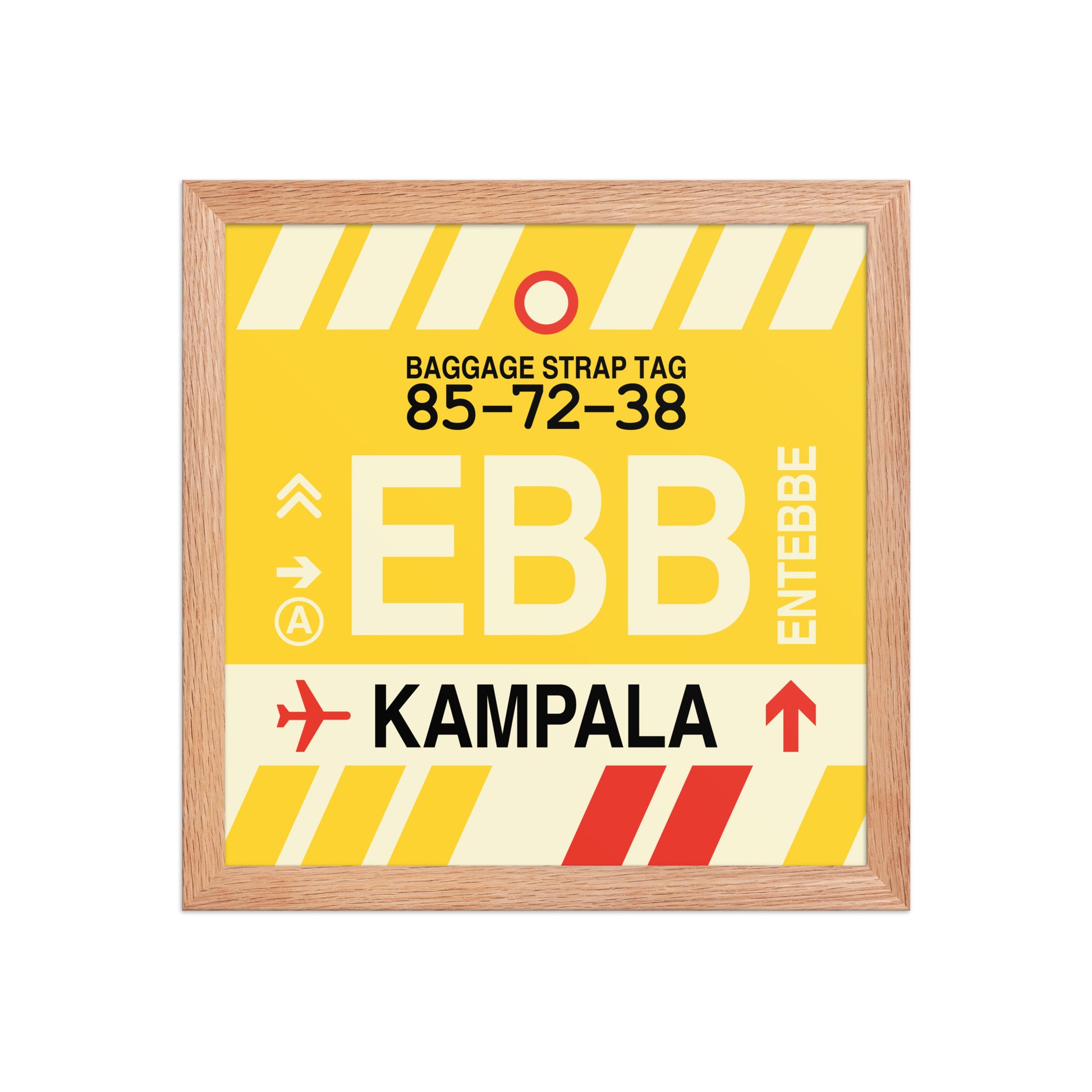 EBB Kampala Framed Print • Jet Age Baggage Tag Design • YHM Designs - Image 07