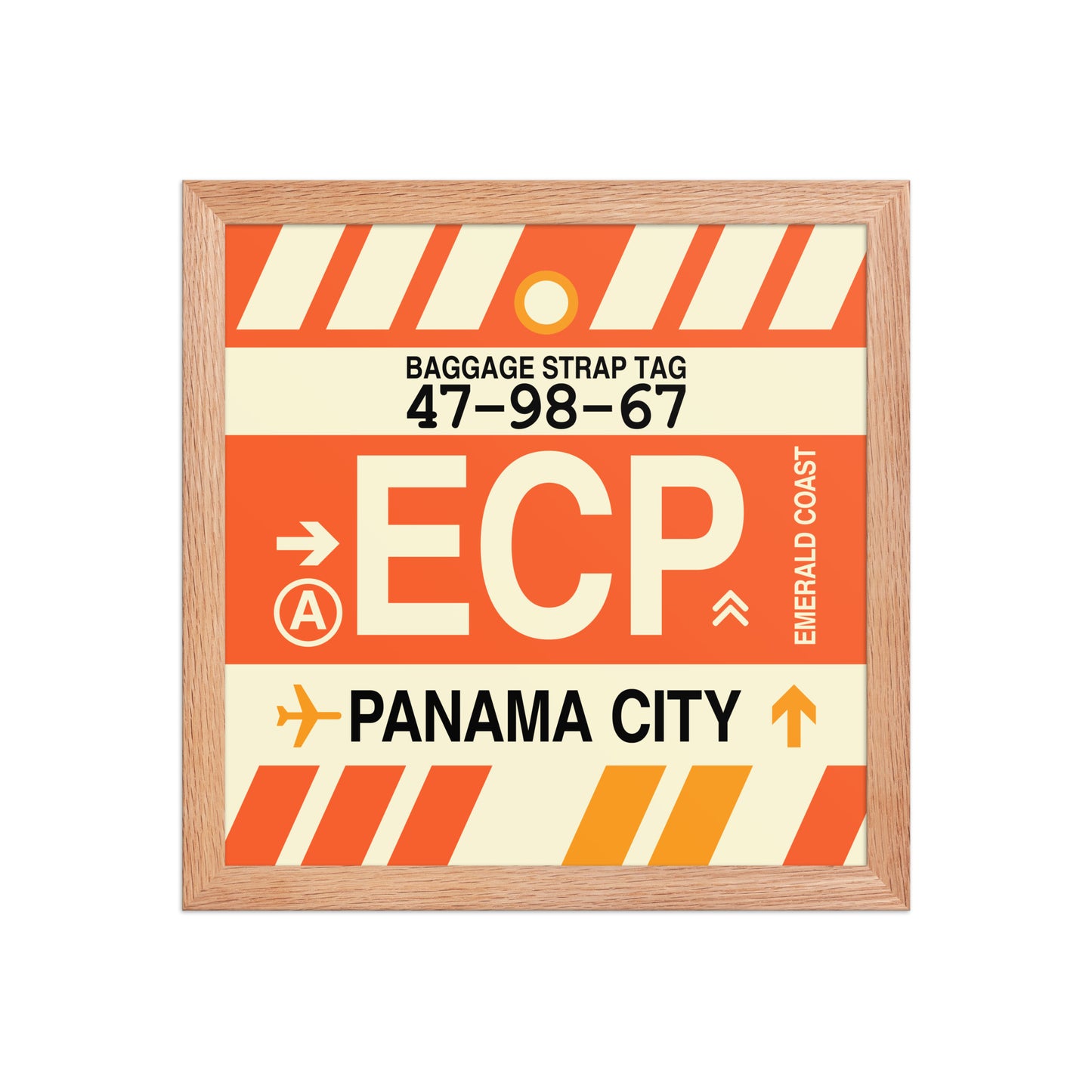 ECP Panama City Framed Print • Jet Age Baggage Tag Design • YHM Designs - Image 07