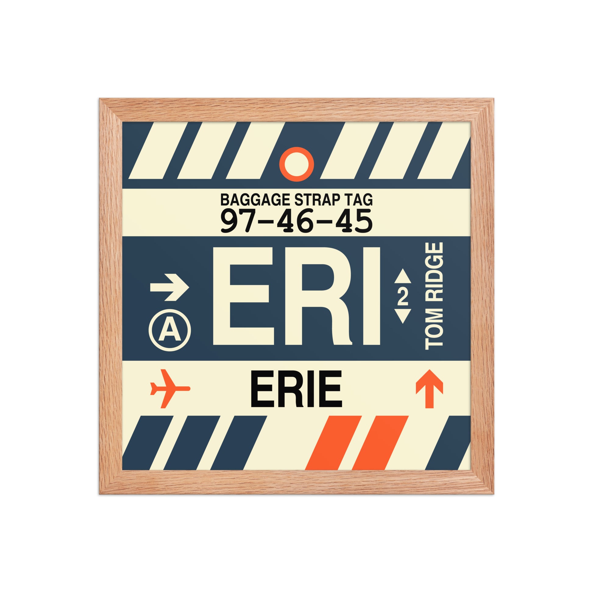 ERI Erie Framed Print • Jet Age Baggage Tag Design • YHM Designs - Image 07