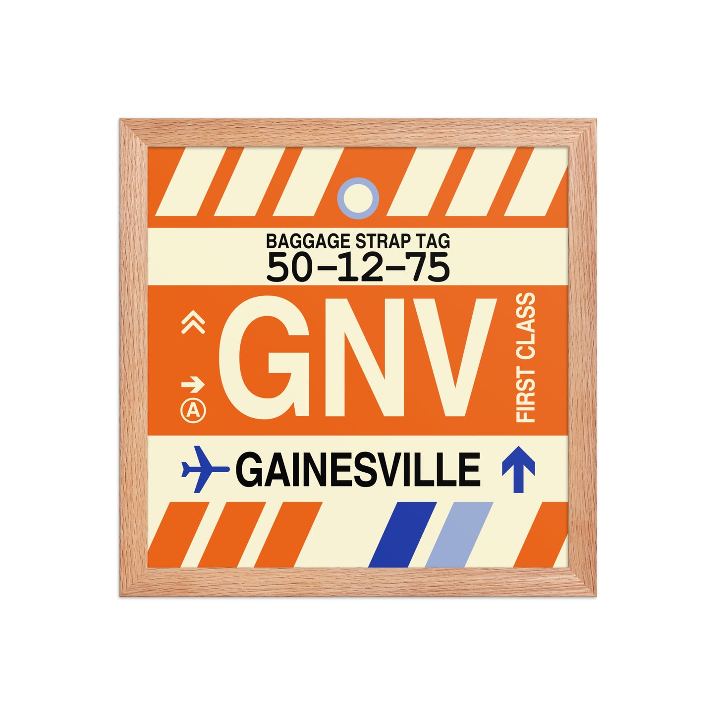 GNV Gainesville Framed Print • Jet Age Baggage Tag Design • YHM Designs - Image 07