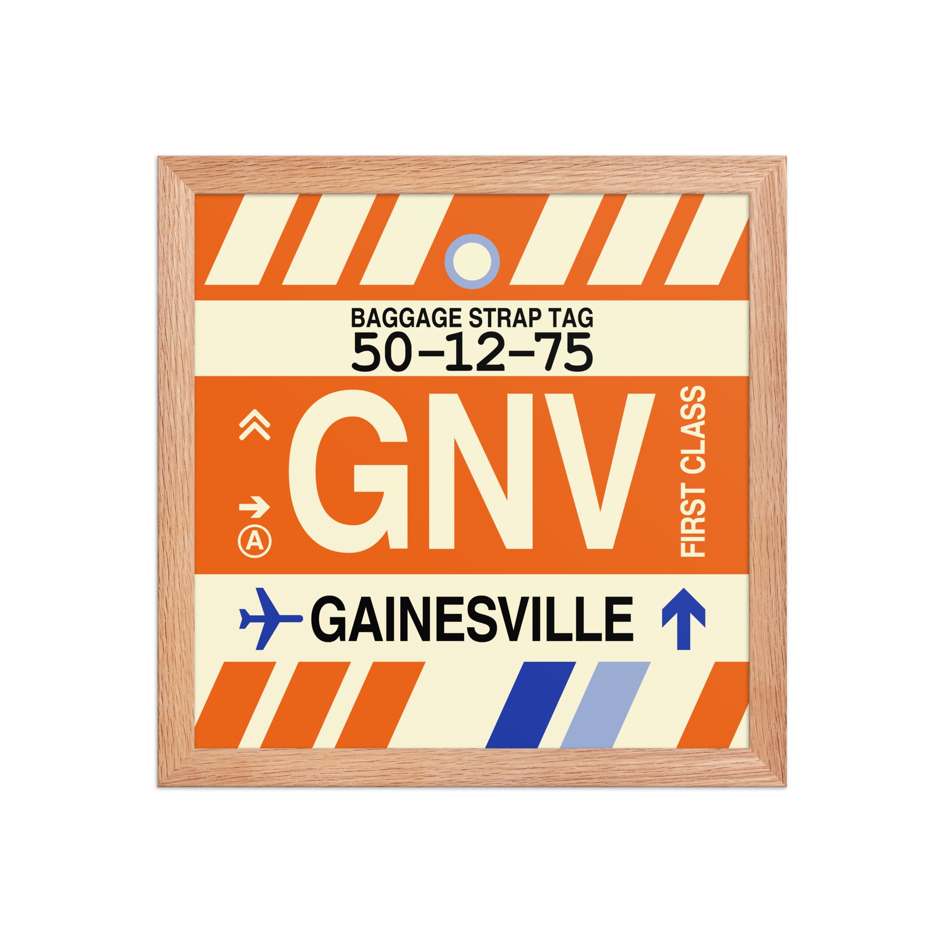 GNV Gainesville Framed Print • Jet Age Baggage Tag Design • YHM Designs - Image 07