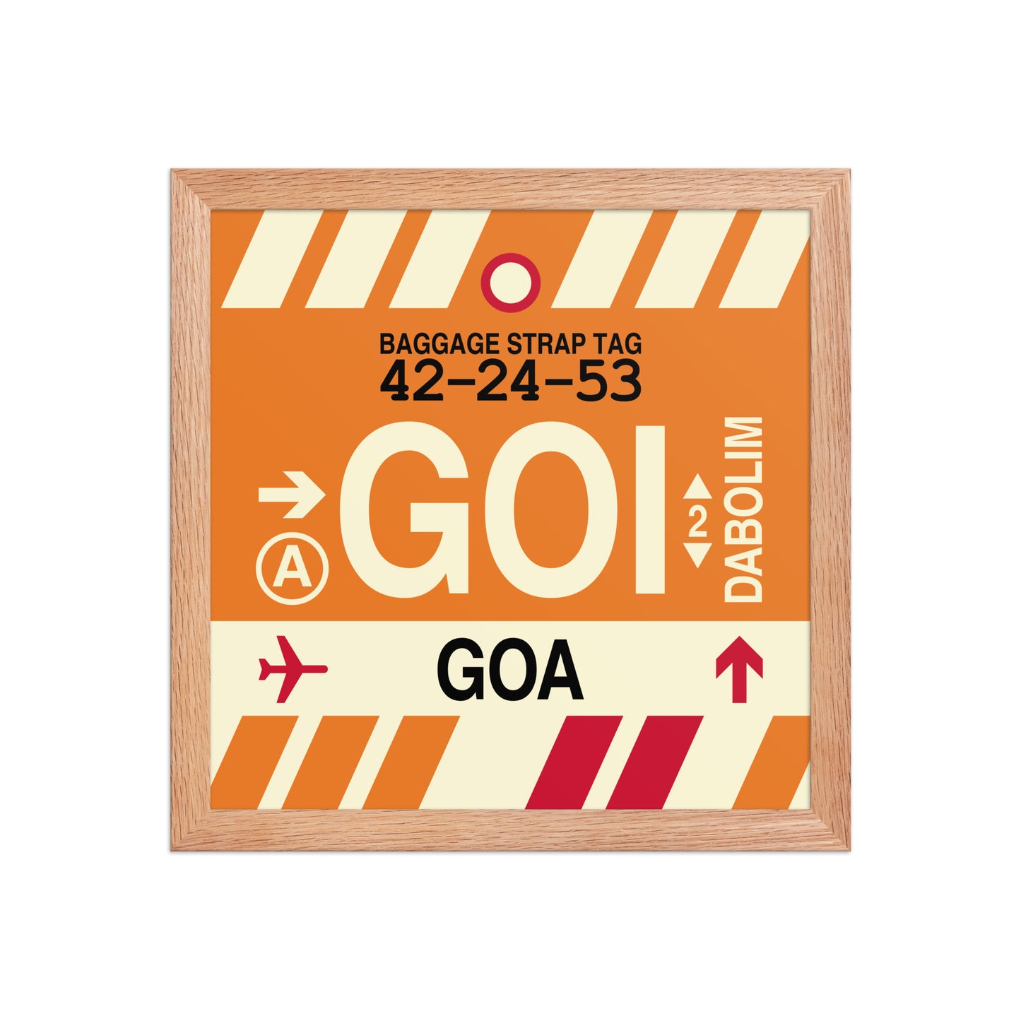 GOI Goa Framed Print • Jet Age Baggage Tag Design • YHM Designs - Image 07