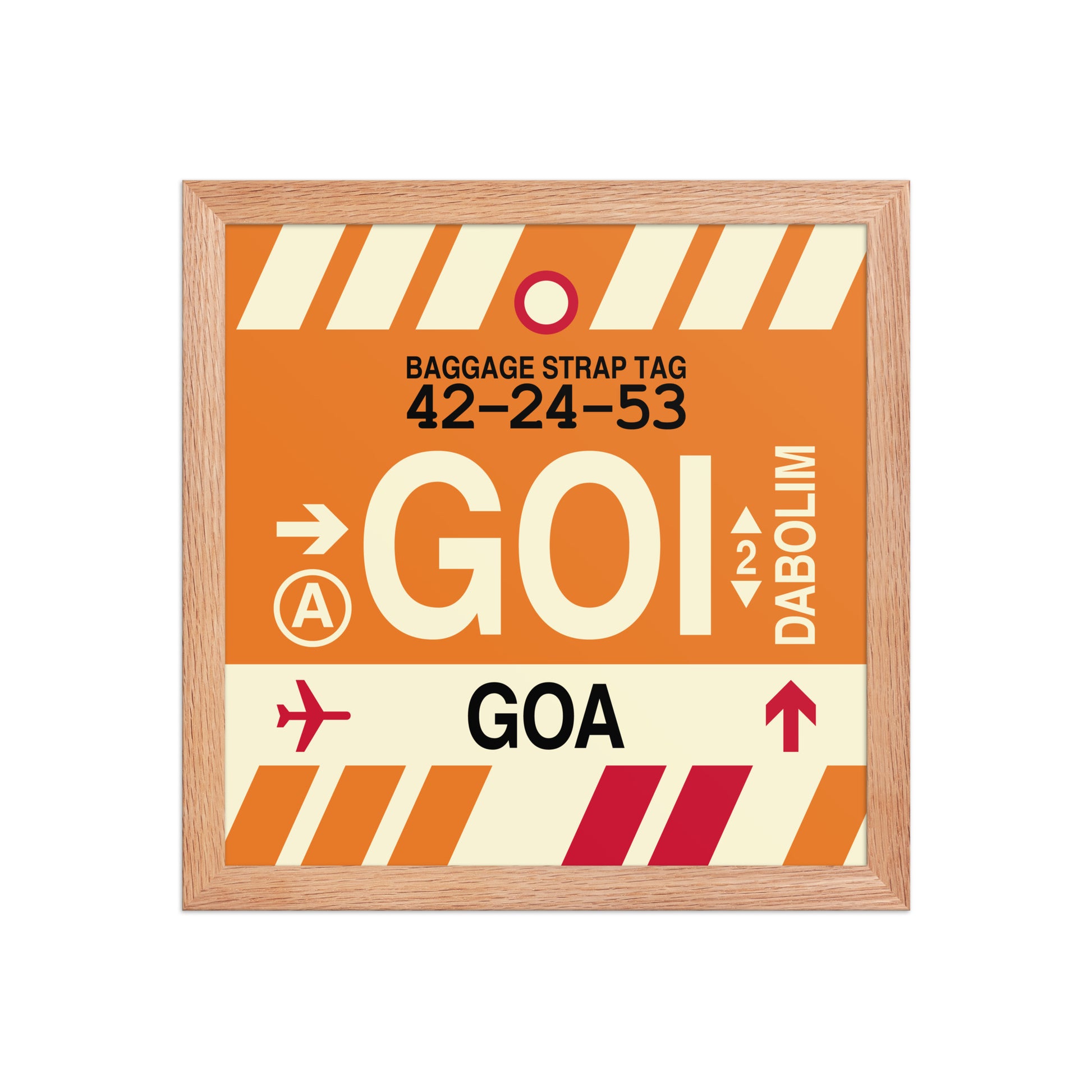 GOI Goa Framed Print • Jet Age Baggage Tag Design • YHM Designs - Image 07