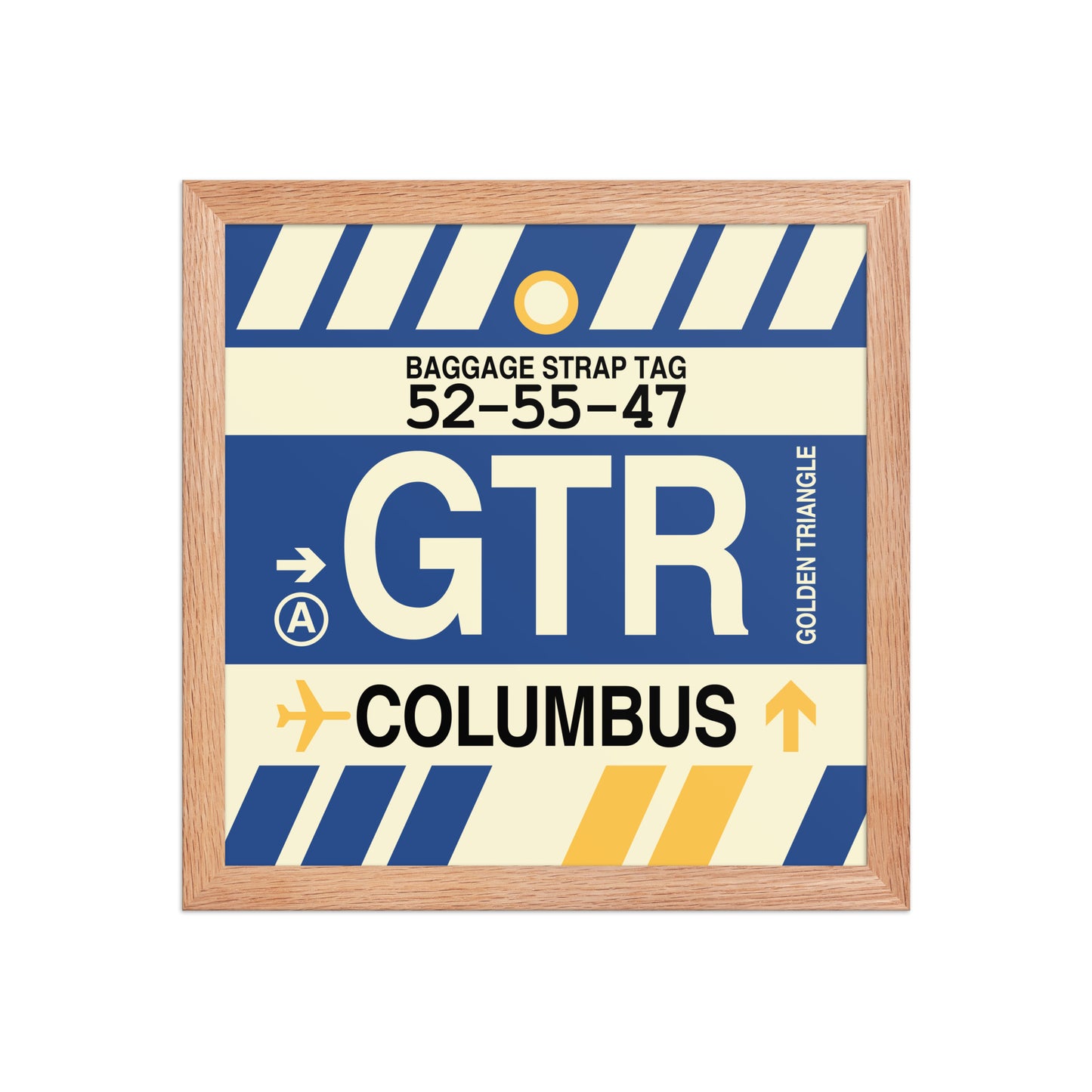 GTR Columbus Framed Print • Jet Age Baggage Tag Design • YHM Designs - Image 07