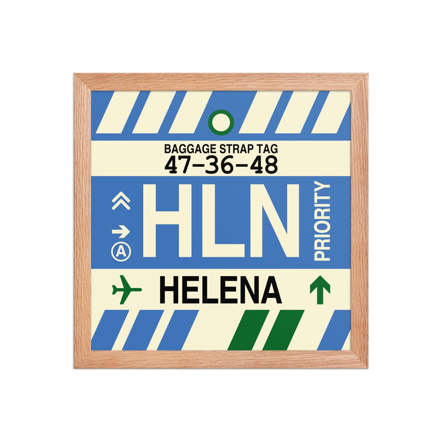 HLN Helena Framed Print • Jet Age Baggage Tag Design • YHM Designs - Image 07