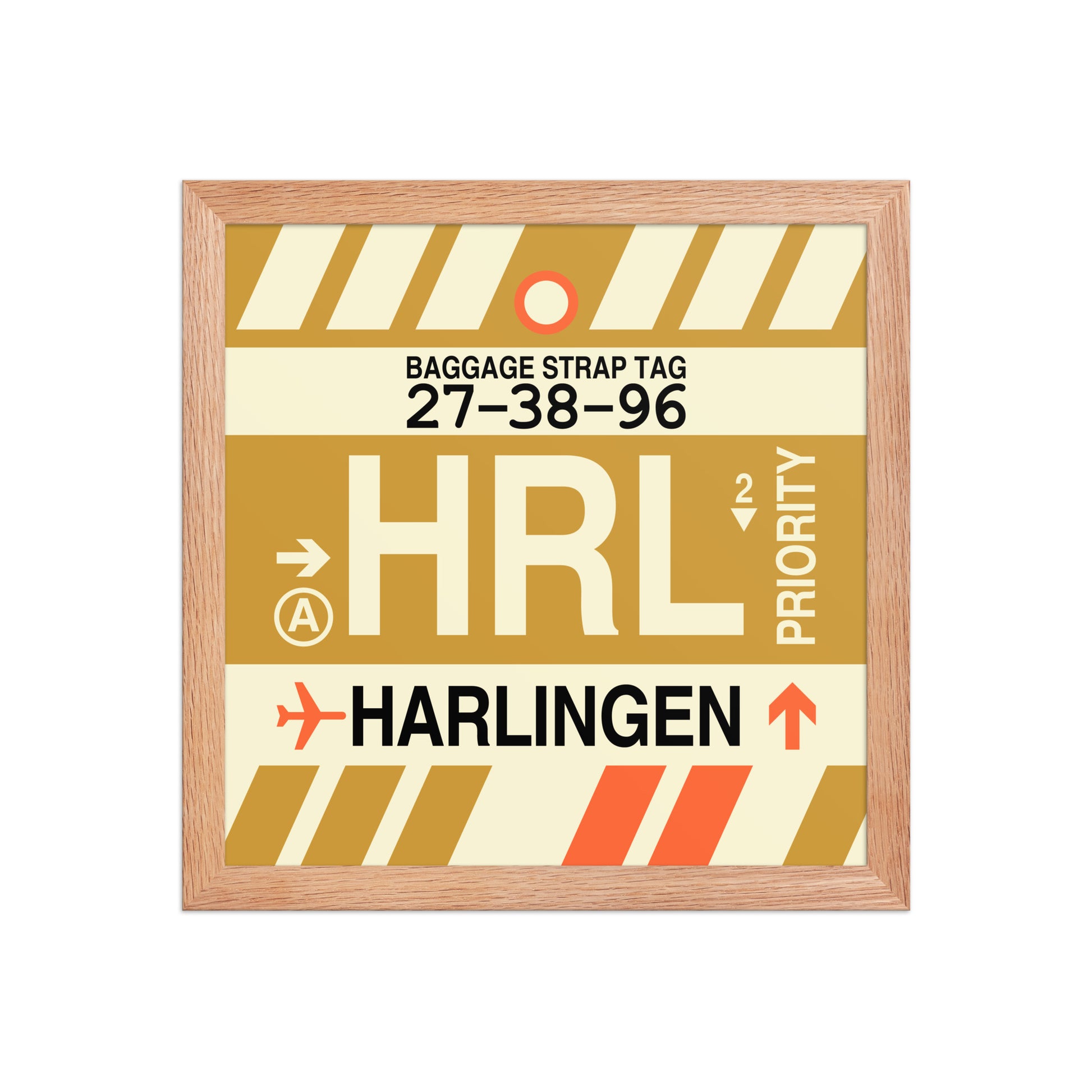 HRL Harlingen Framed Print • Jet Age Baggage Tag Design • YHM Designs - Image 07