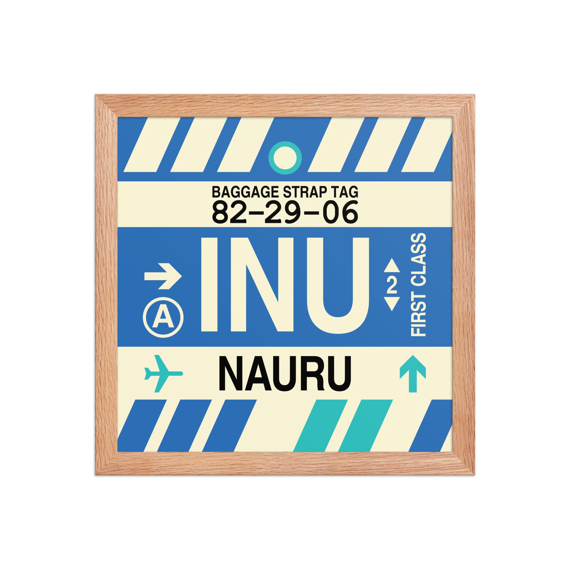 INU Nauru Framed Print • Jet Age Baggage Tag Design • YHM Designs - Image 07