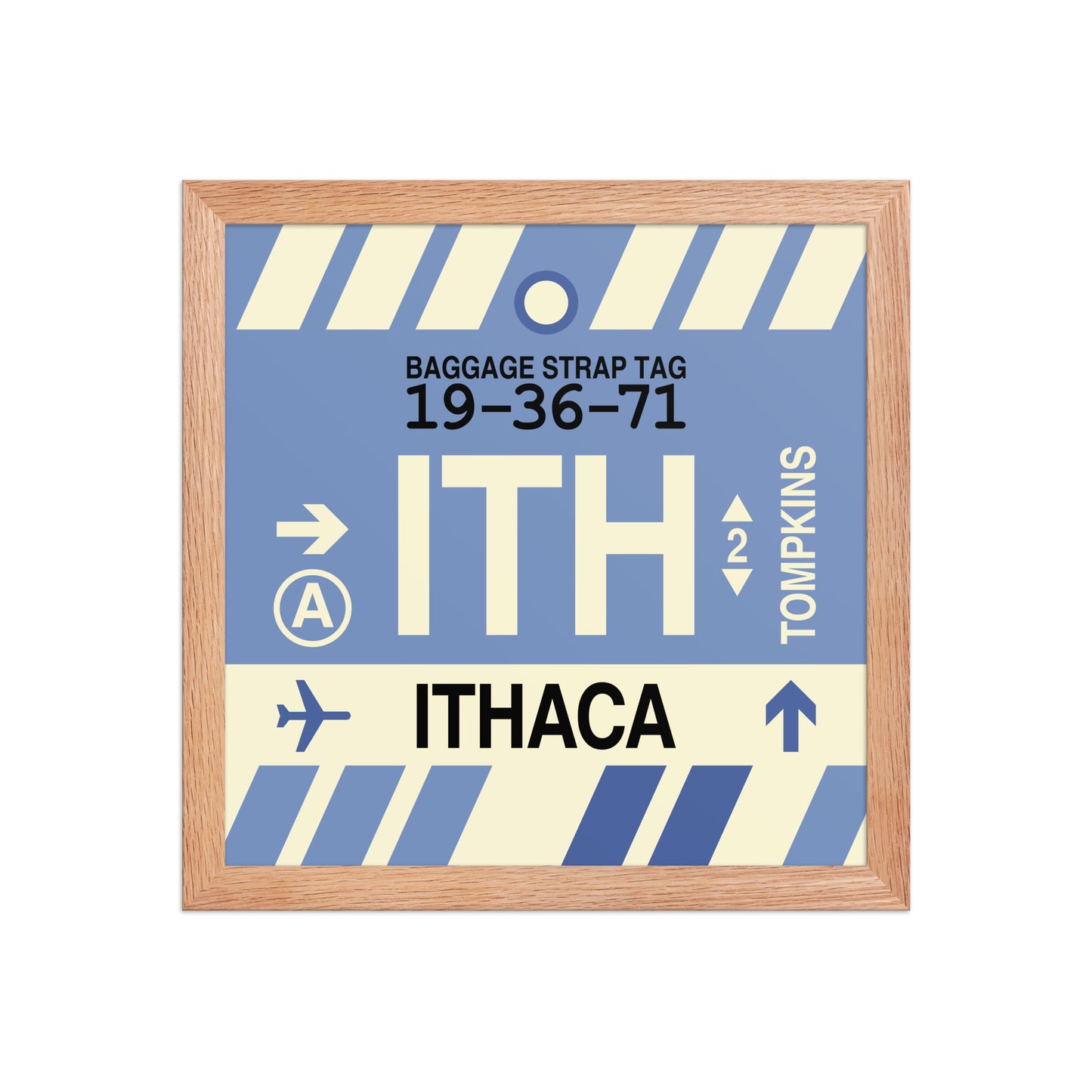 ITH Ithaca Framed Print • Jet Age Baggage Tag Design • YHM Designs - Image 07