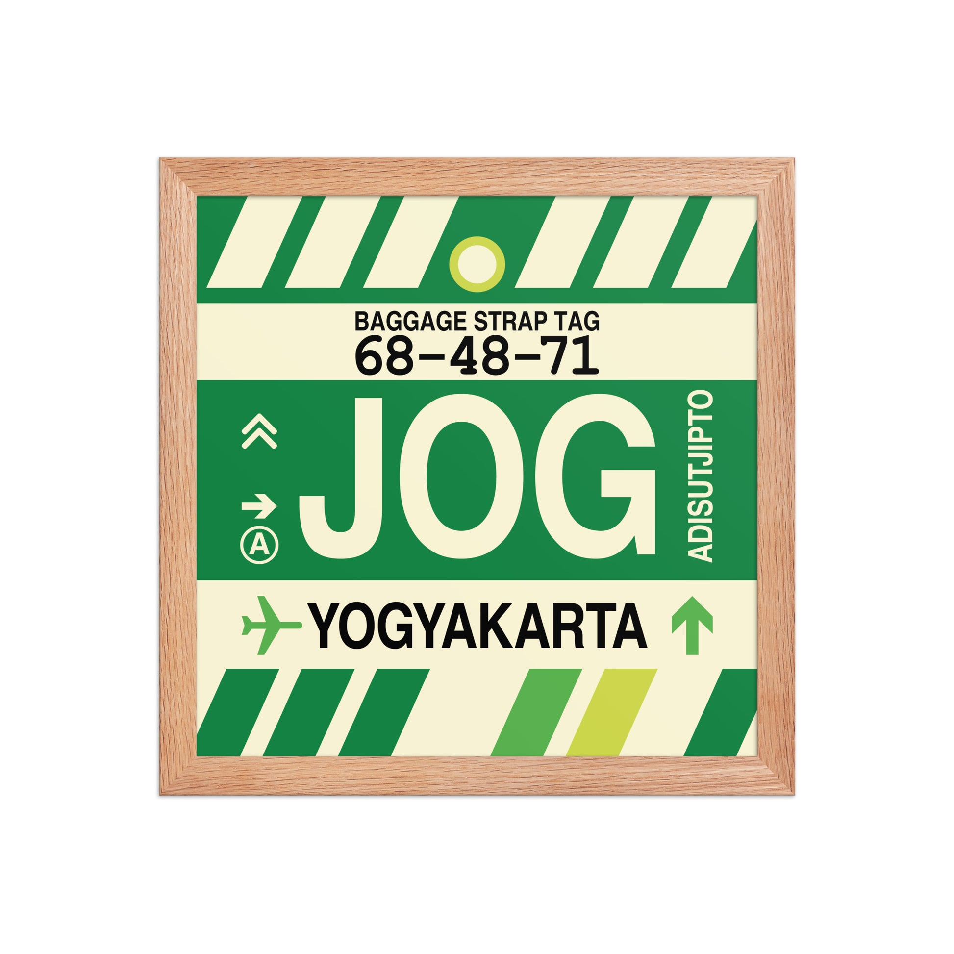 JOG Yogyakarta Framed Print • Jet Age Baggage Tag Design • YHM Designs - Image 07