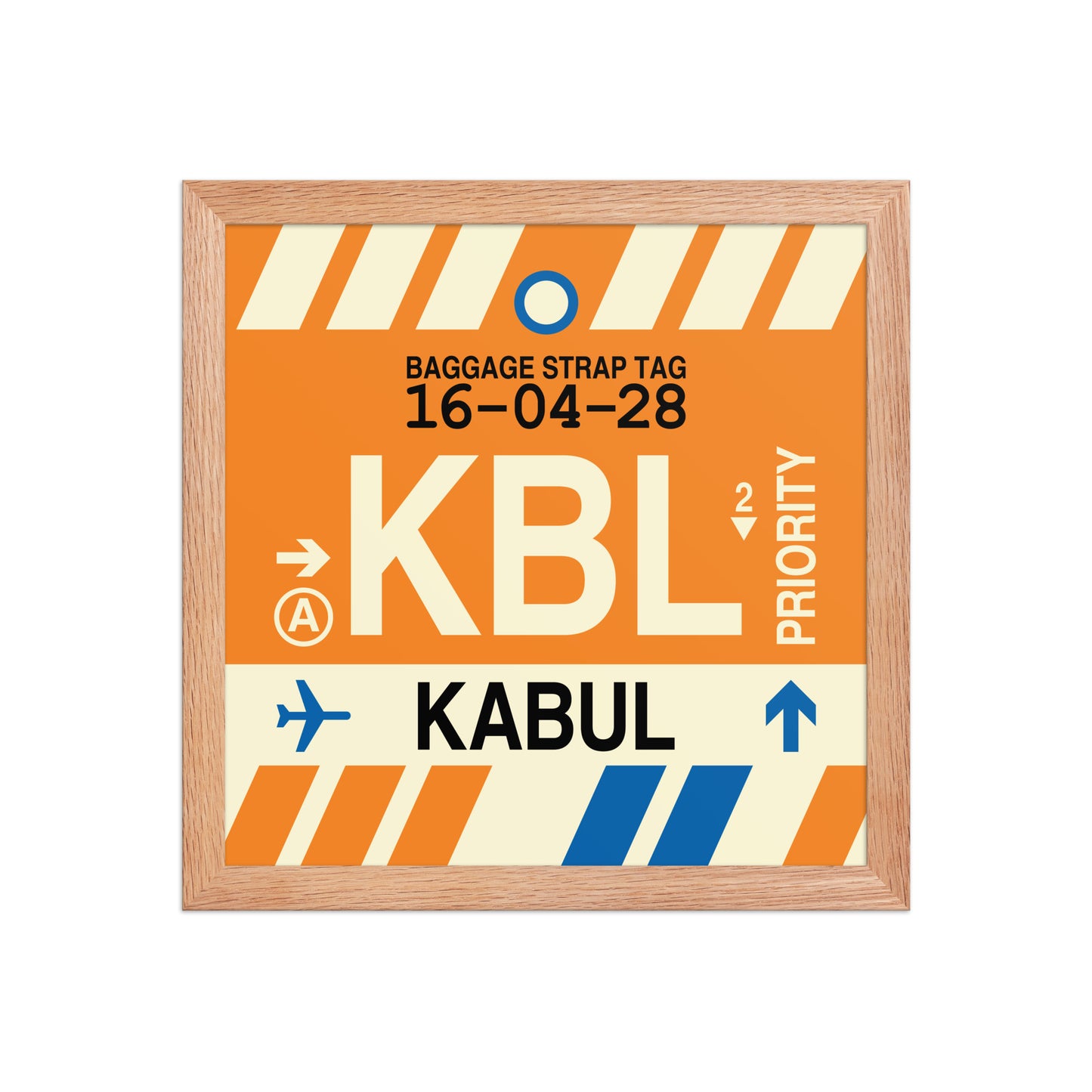 KBL Kabul Framed Print • Jet Age Baggage Tag Design • YHM Designs - Image 07