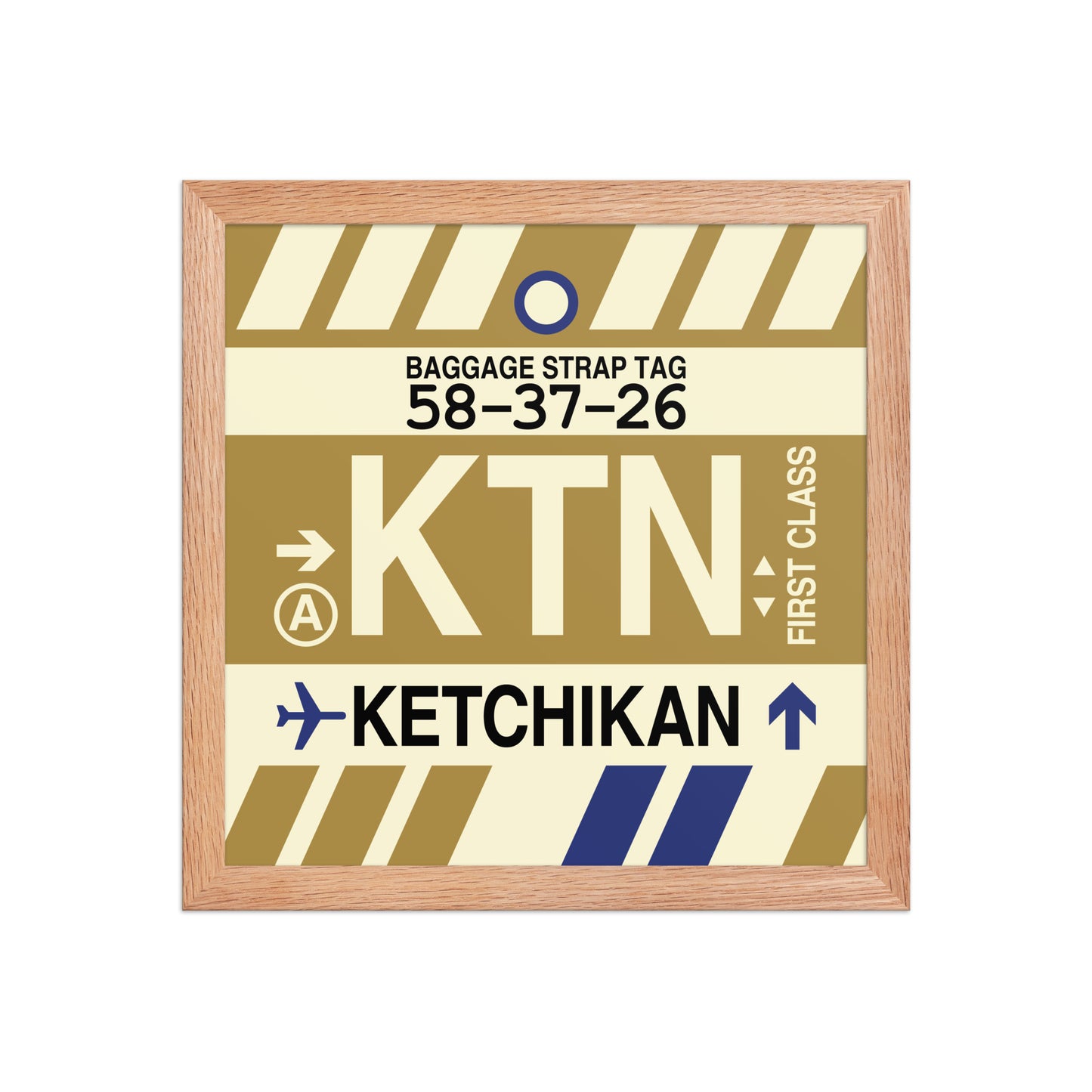 KTN Ketchikan Framed Print • Jet Age Baggage Tag Design • YHM Designs - Image 07